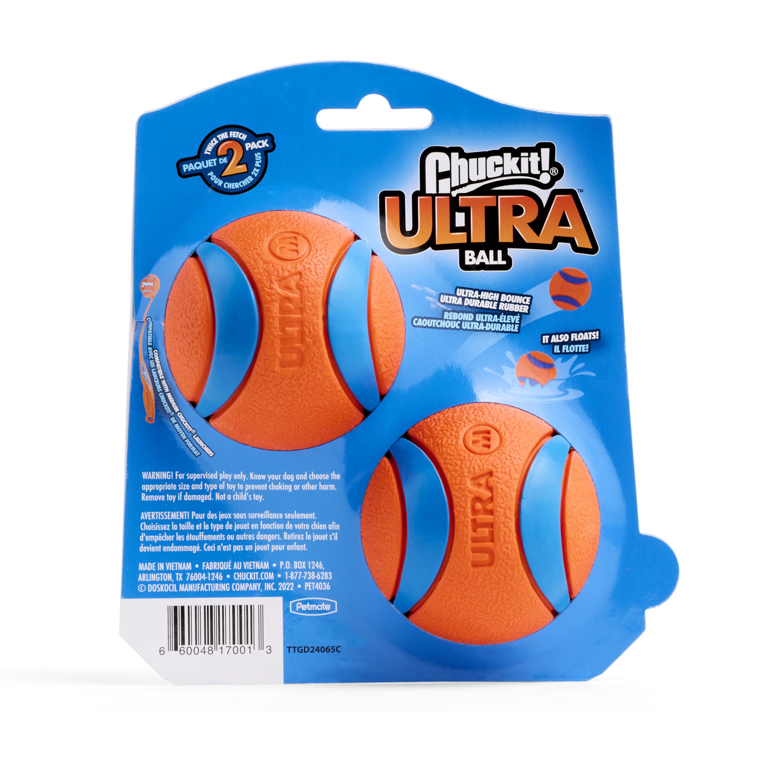 Chuckit! Ultra Ball - Durable High Bounce Rubber Dog Ball for Fetch | Launcher Compatible | Medium (2 Pack) 7