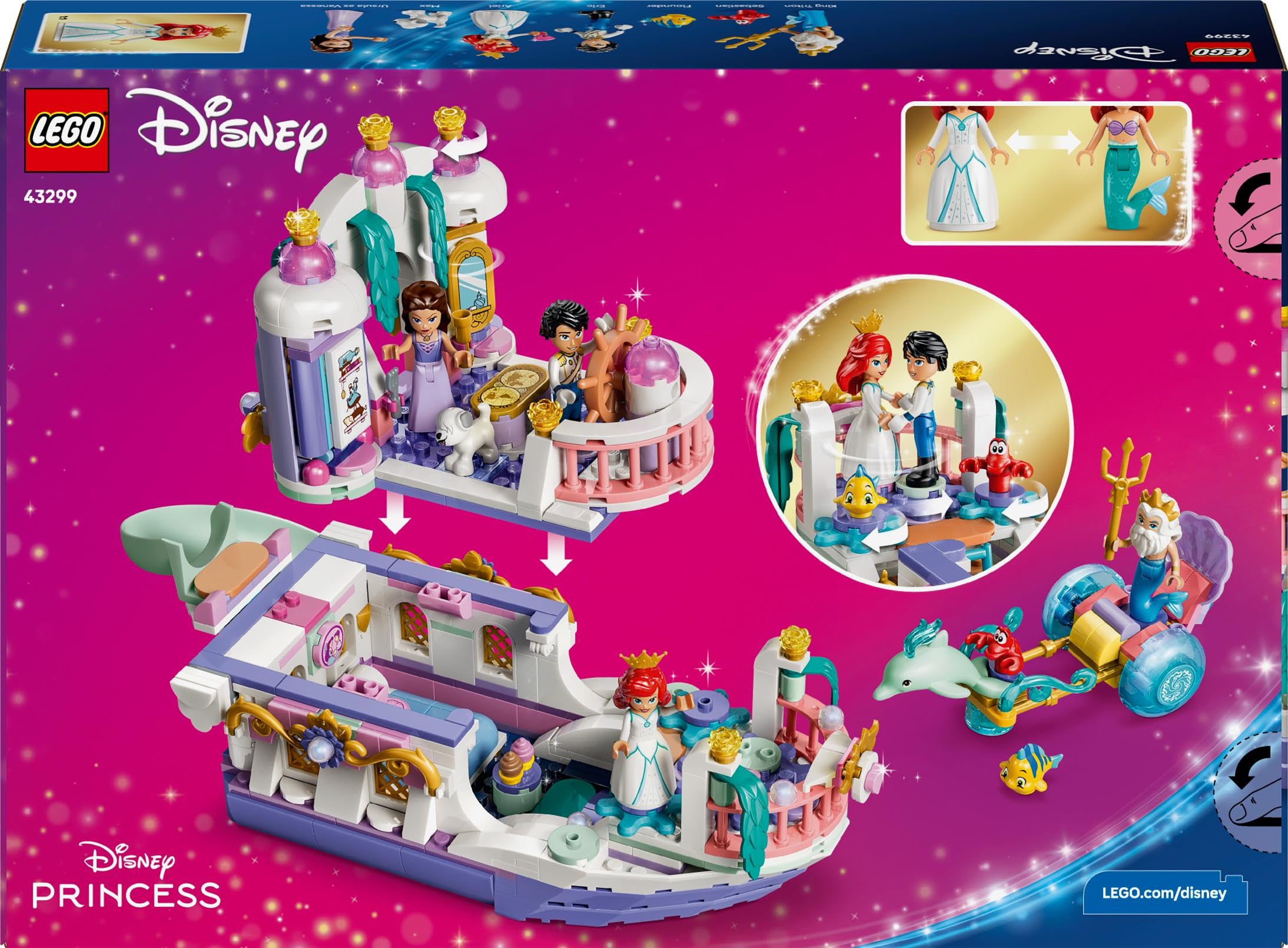LEGO Disney Princess Ariel's Royal Wedding Boat Toy Set 43299 | Ages 6+ 7