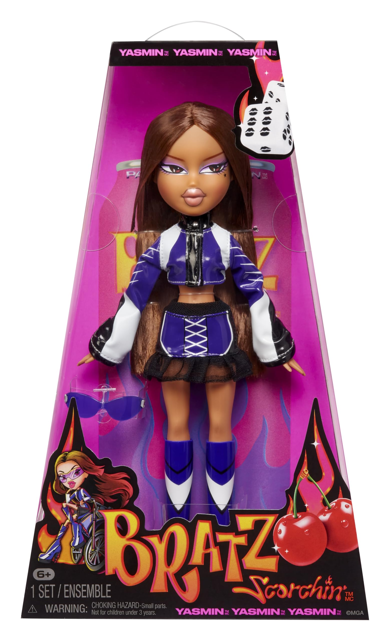 Bratz Scorchin' Yasmin - Fashion Doll with Moto-Inspired Outfit & Accessories, Ages 3+ 5