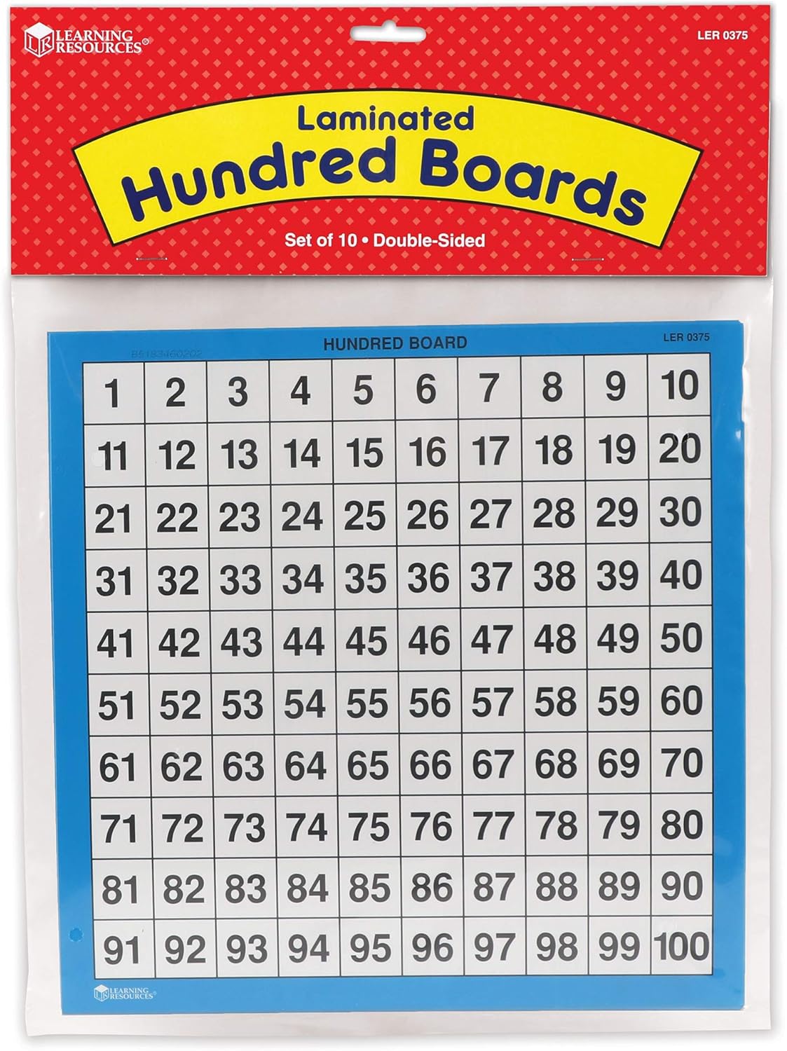 Learning Resources Wipe Clean Hundred Boards - Educational Math Tool for Ages 5-9 2