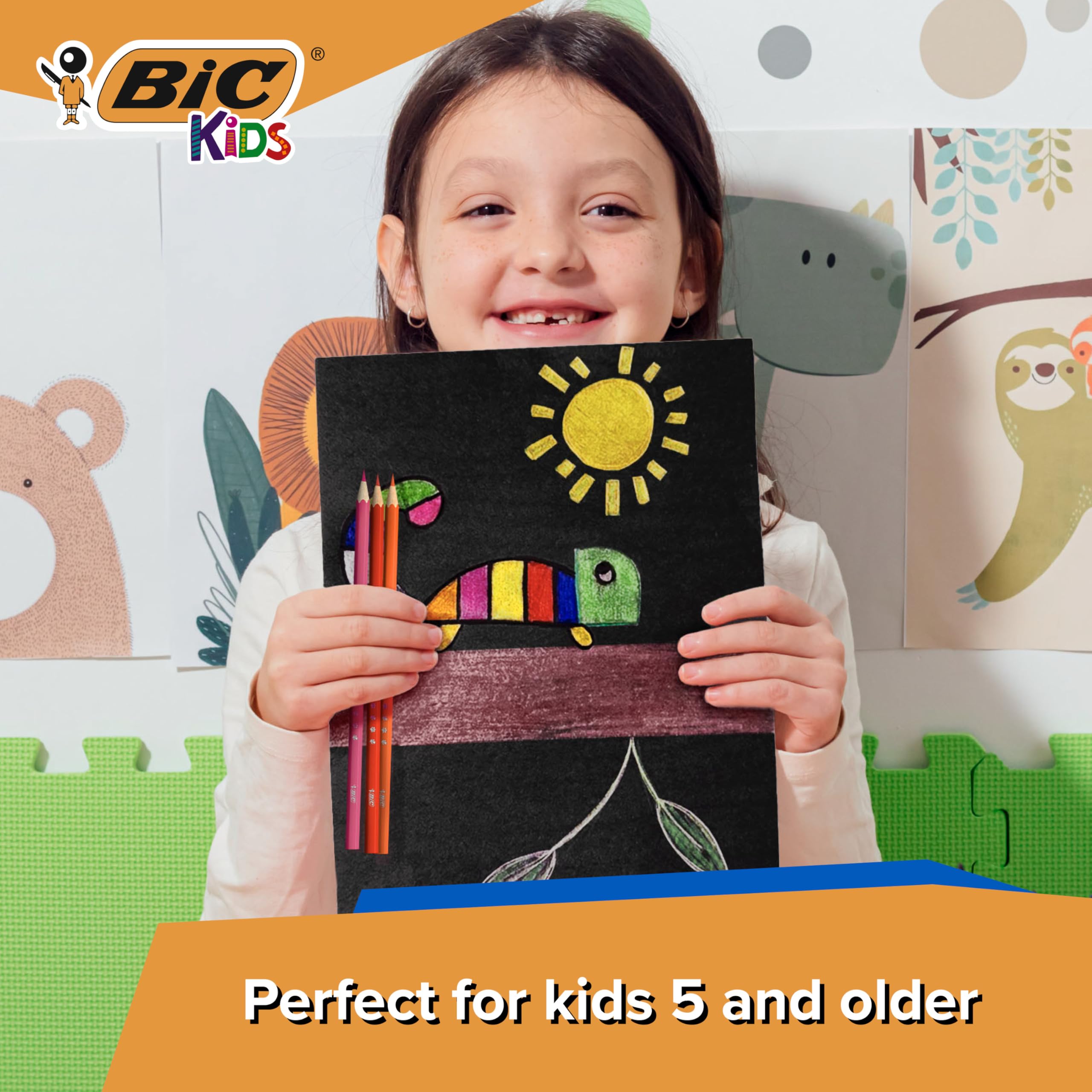 BIC Kids Smooth Colouring Pencils - 54 Shades | Pack of 54 | Ages 5+ 6
