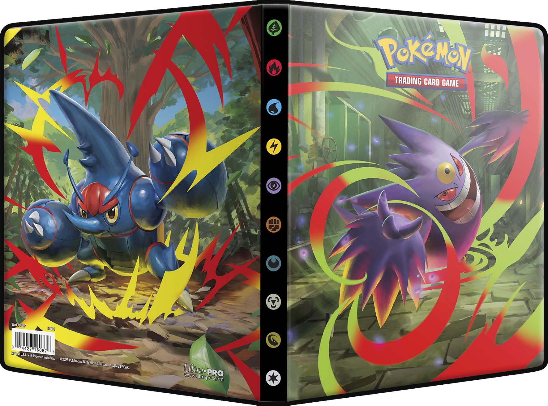 Ultra Pro Pokémon Mega Evolution: Fantasmagoric Flames Portfolio | Holds 80 Cards | Black 2