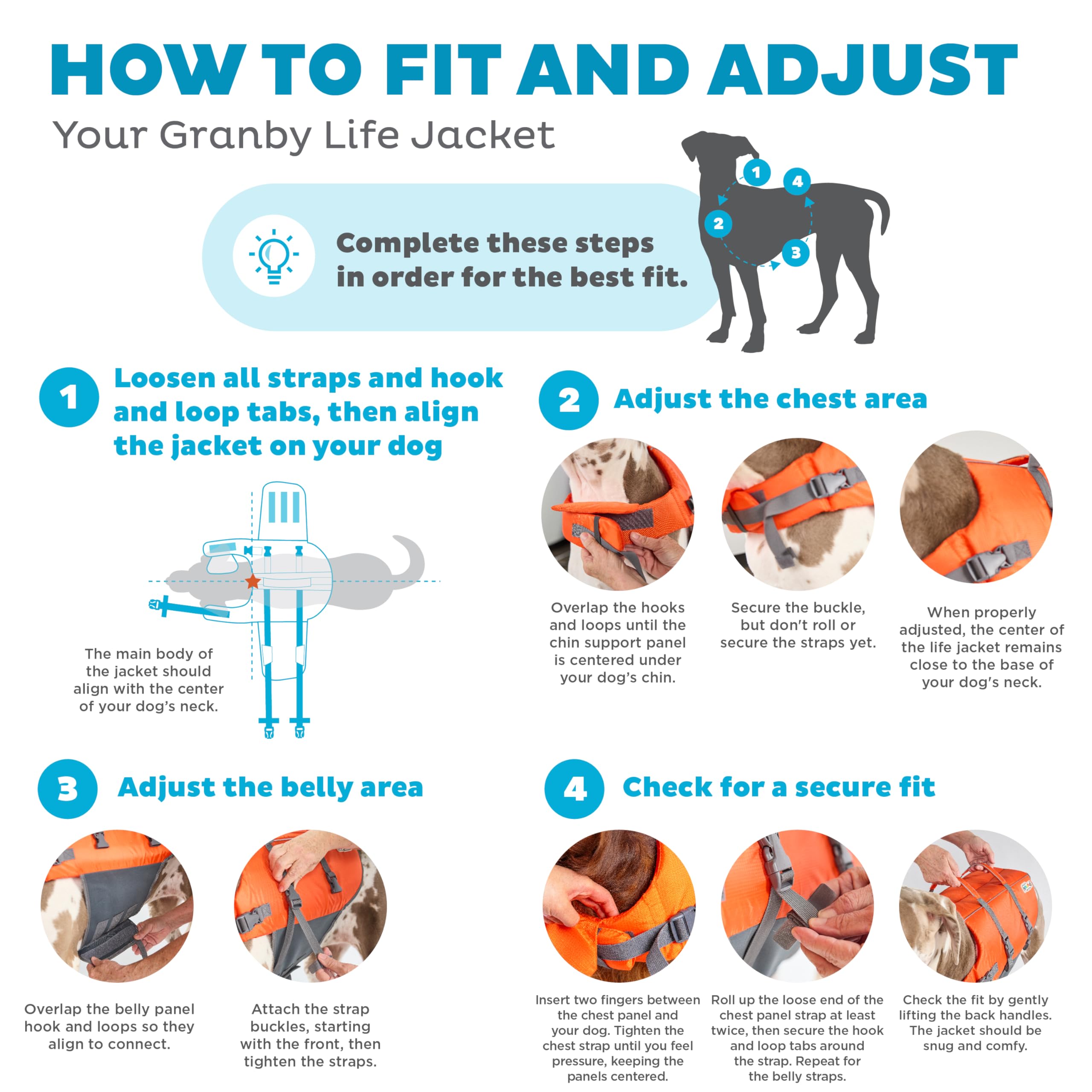 Outward Hound Granby Splash Dog Life Jacket - Small, Orange | Adjustable, Reflective Accents 3