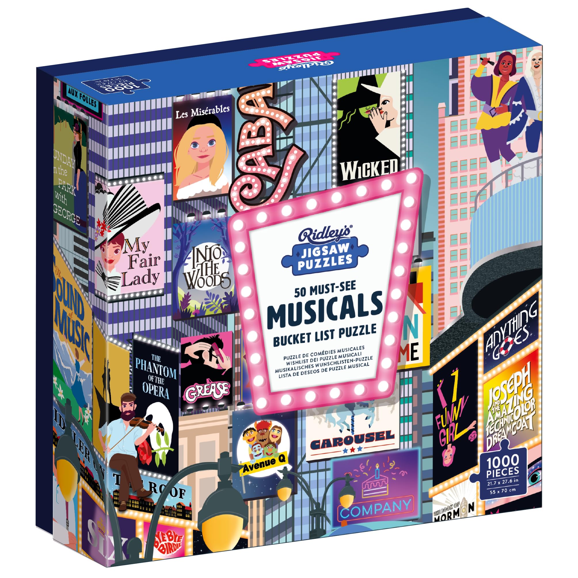Ridley's 50 Must-See Musicals Bucket List Puzzle Box – 1000 Piece Jigsaw 2