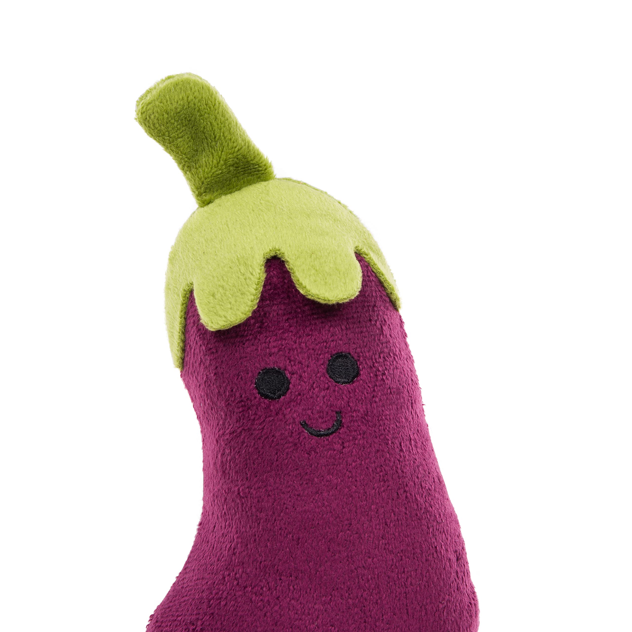 Petface Foodie Faces Aubergine Plush Dog Toy - Built-in Squeaker | Lightweight | Pack of 1 2
