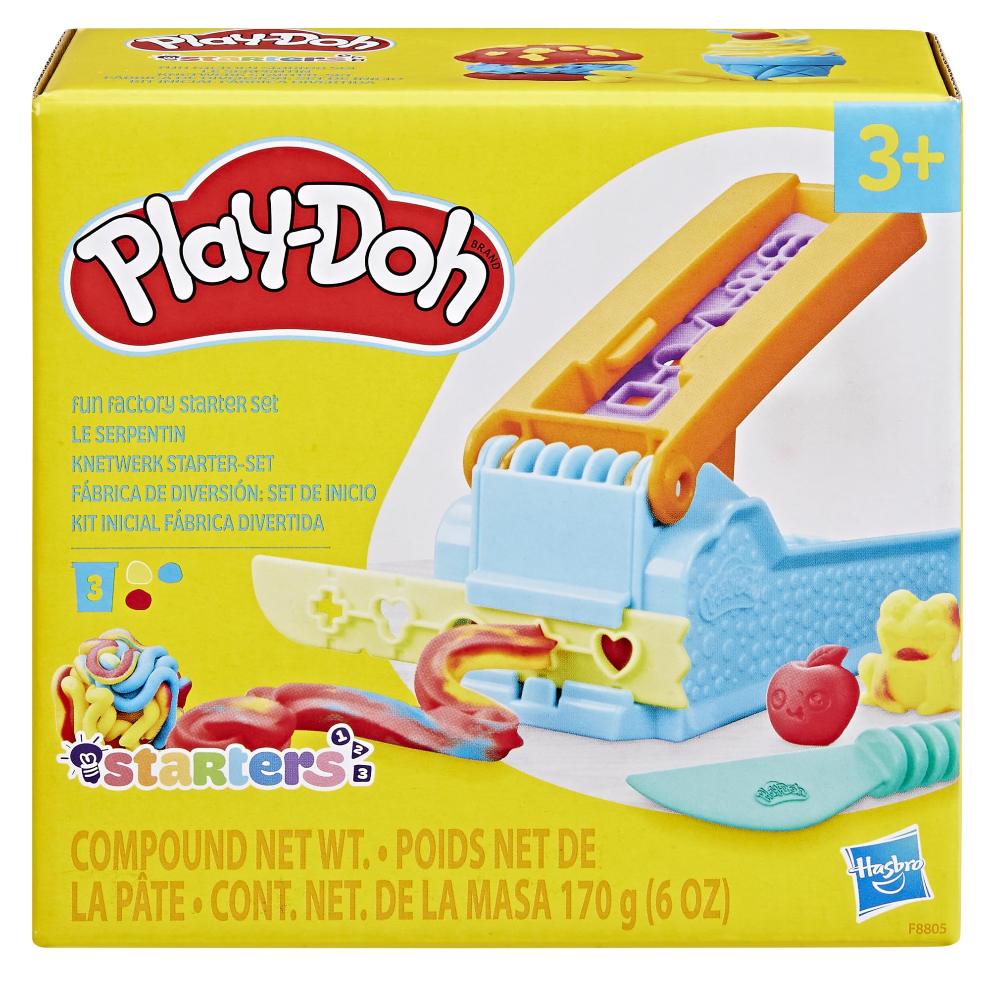 Play-Doh Fun Factory Starter Set for Kids Ages 3+ | Squeezes 10 Shapes | Includes 3 Colors 2