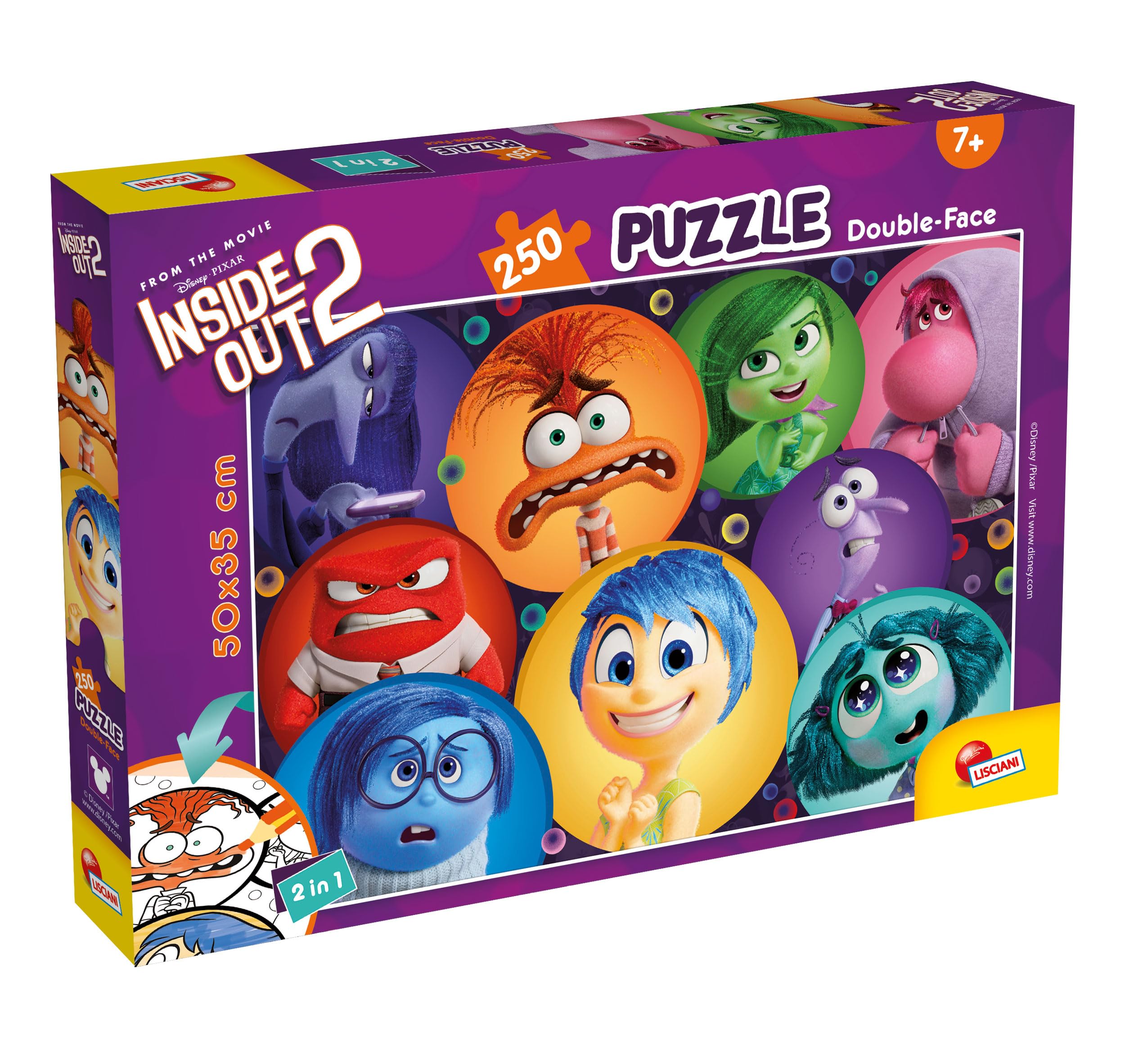 Lisciani Disney Inside Out 2 Double-Faced 250 Piece Puzzle for Kids 7+ 1