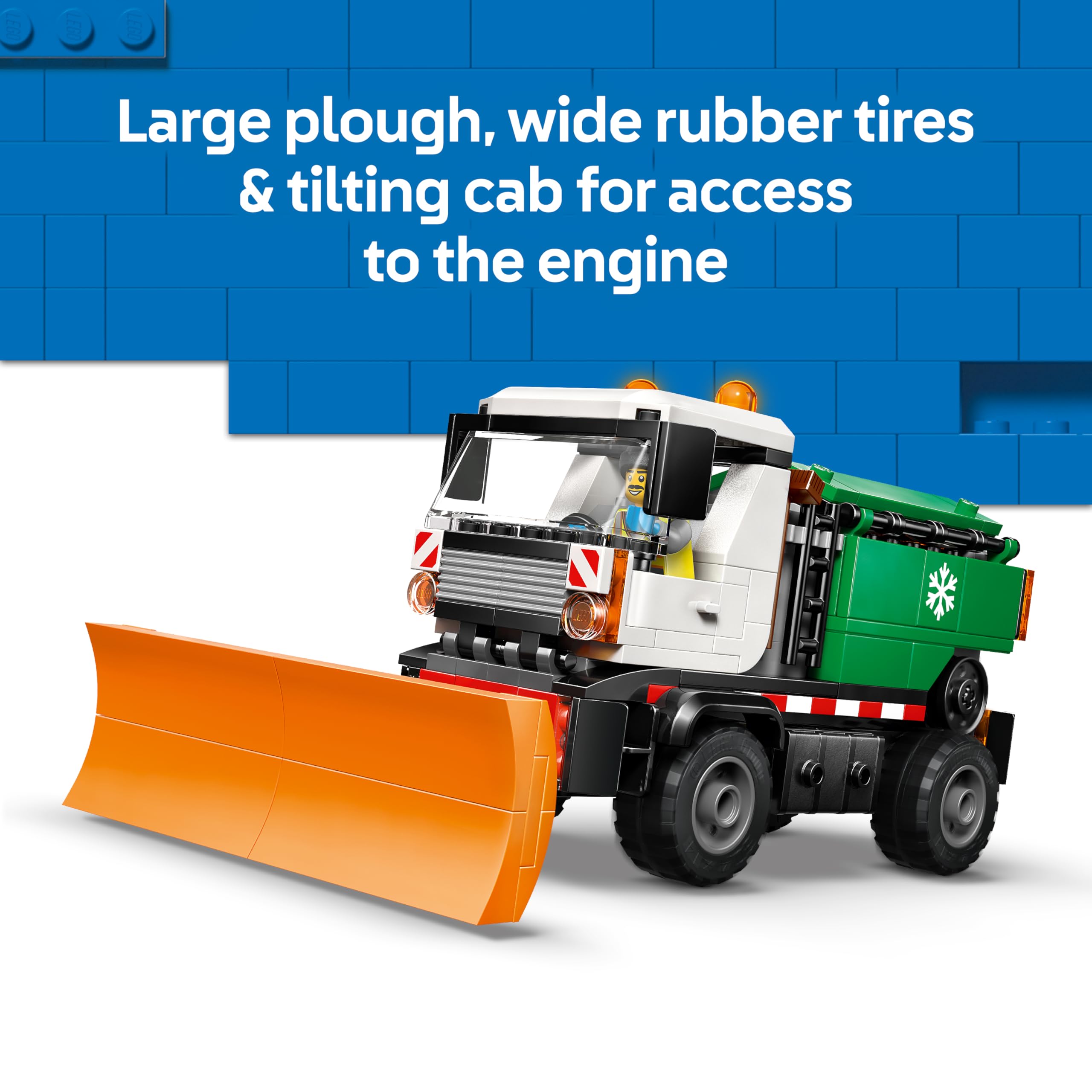 LEGO City Snowplough Truck Toy 60490 - Minifigure, Tools & Gritter | Ages 6+ 3