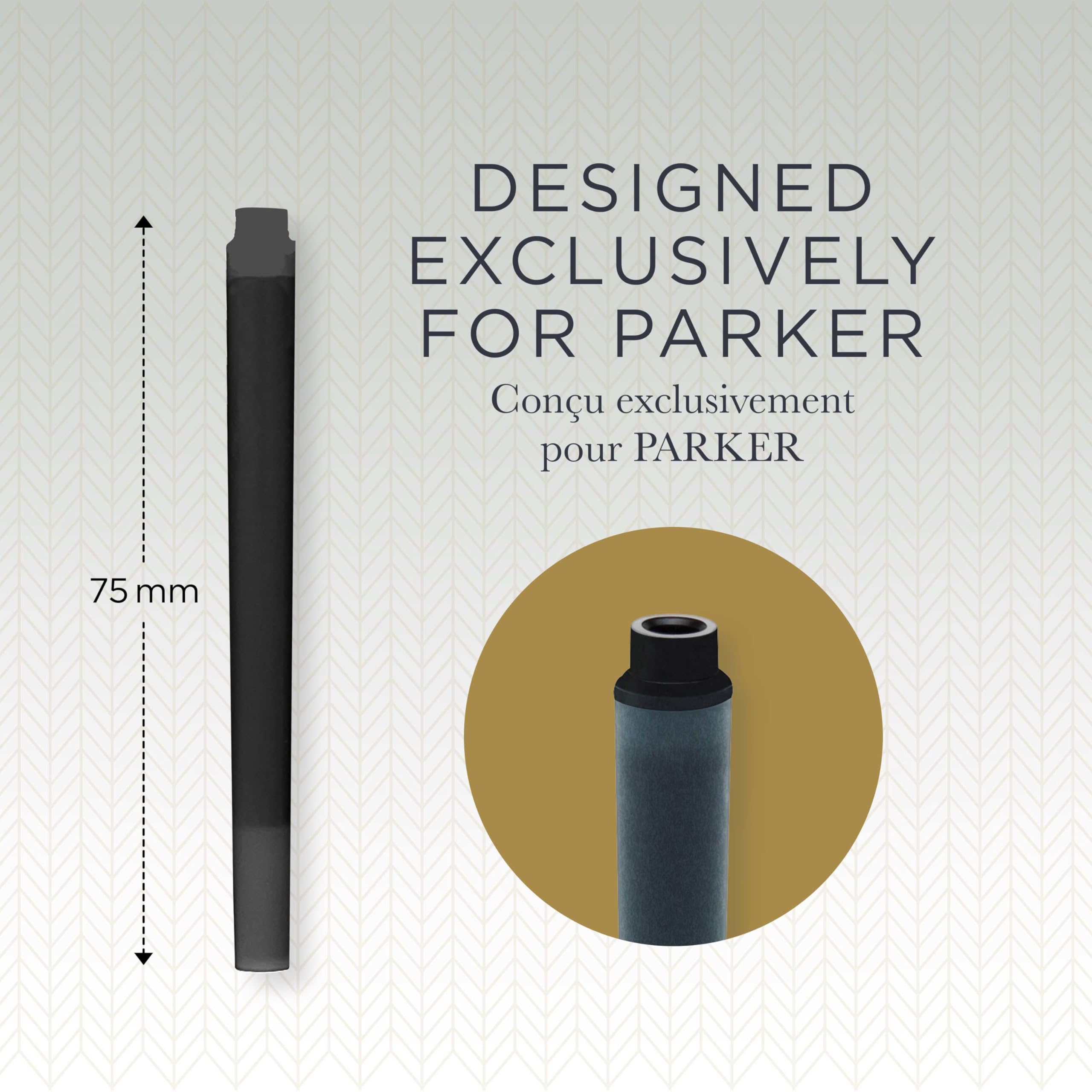 PARKER QUINK Long Fountain Pen Ink Refill Cartridges - Black Ink | 10 Count 2
