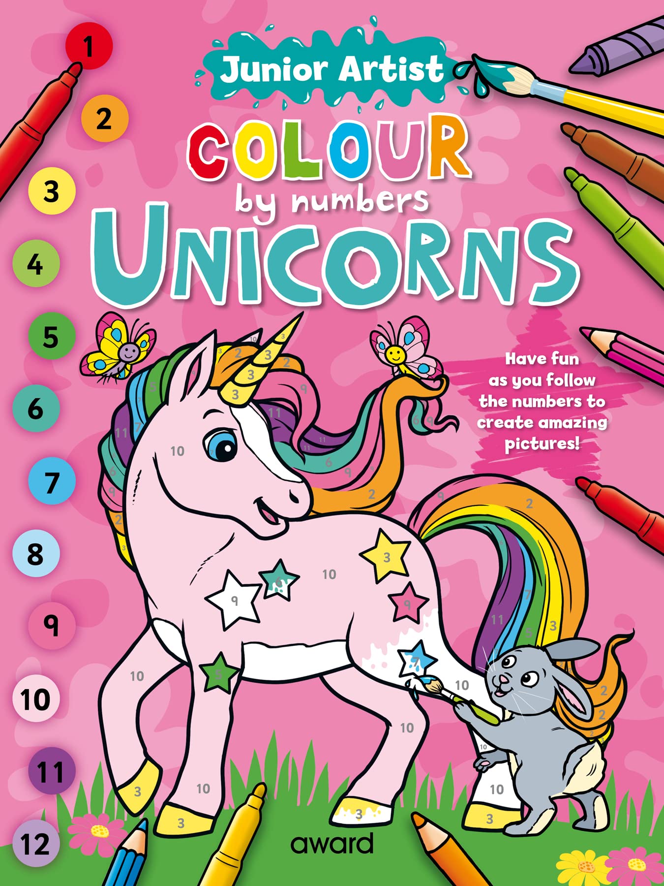 Award Publications Ltd Junior Artist Colour By Numbers: Unicorns | Paperback Coloring Book for Ages 5+