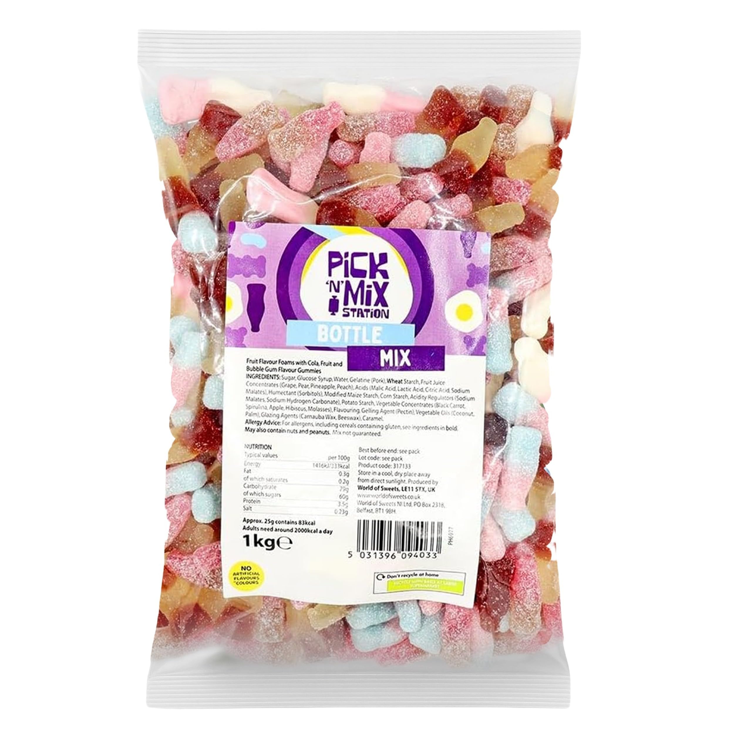 Bonds of London Pick 'n' Mix Station Bottle Mix Large Retro Chewy Sweets 1 kg 1