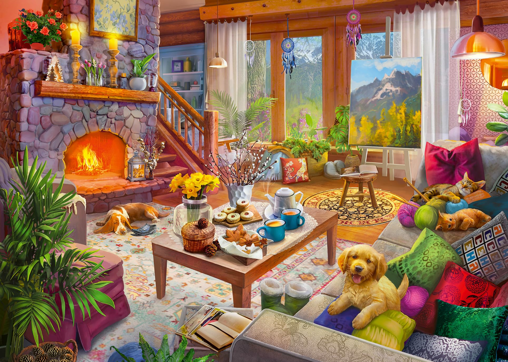 Ravensburger Cosy Cabin Jigsaw Puzzle - 1000 Pieces for Adults and Teens | Glare-Free Finish 1