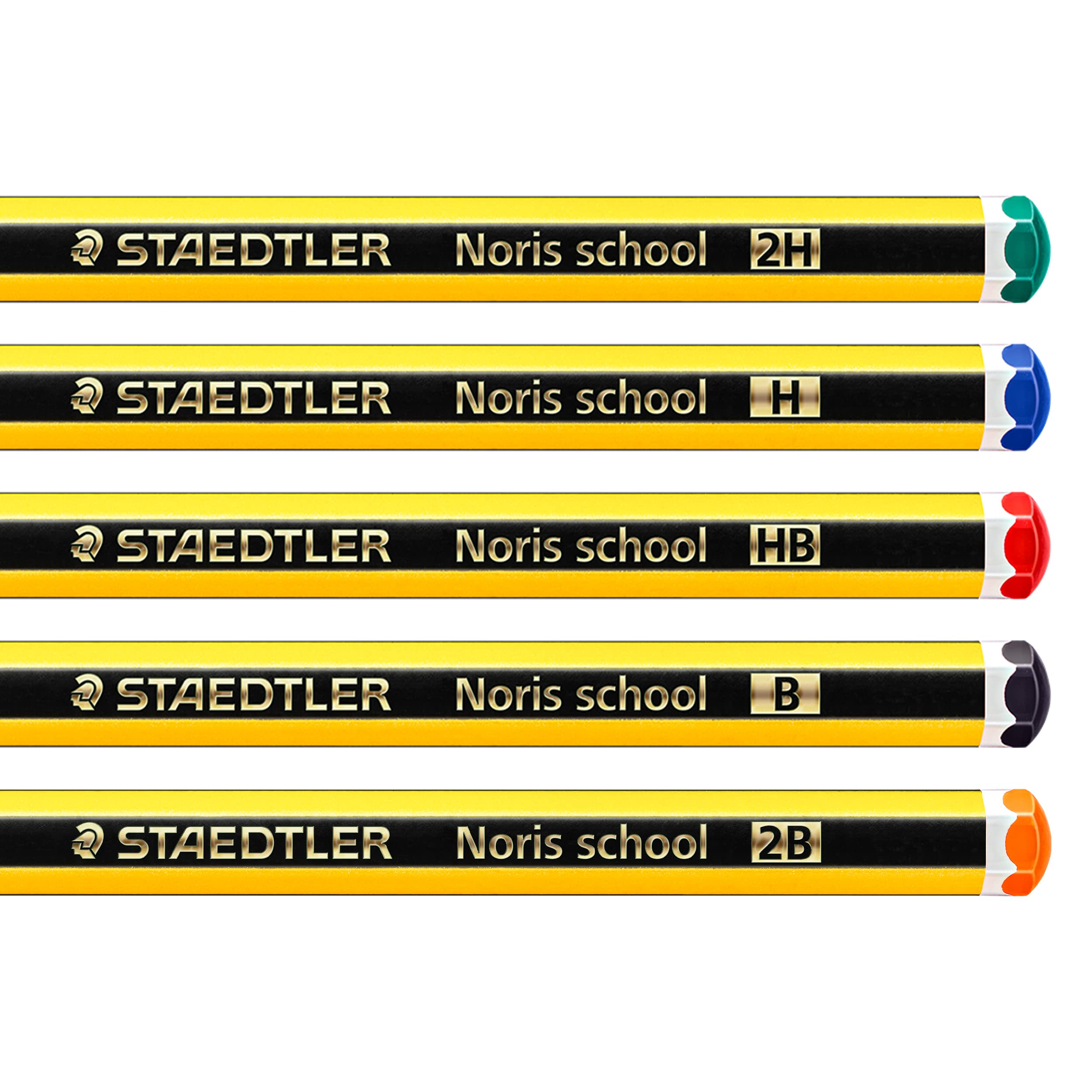 STAEDTLER Noris School Graphite Pencils 121-S BK5D - Assorted Degrees (2B, B, HB, H, 2H) | Pack of 5