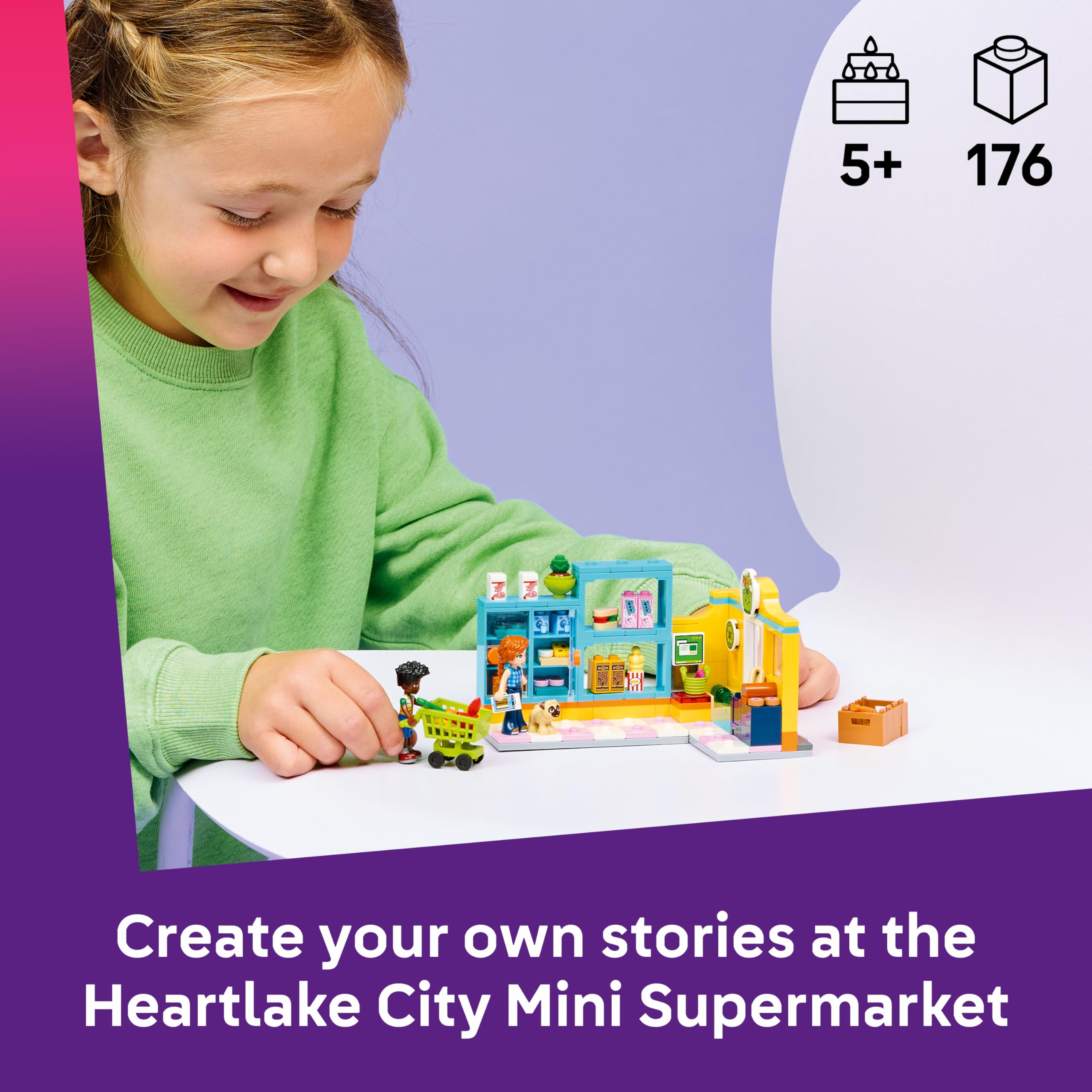 LEGO Friends Heartlake City Mini Supermarket Playset | Ages 5+ | Includes 2 Mini Dolls & Dog