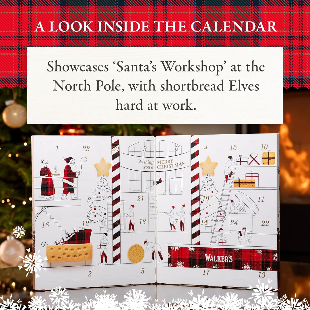 Walker's Shortbread 2024 Advent Calendar - All-Butter Scottish Shortbread Cookies (294g)