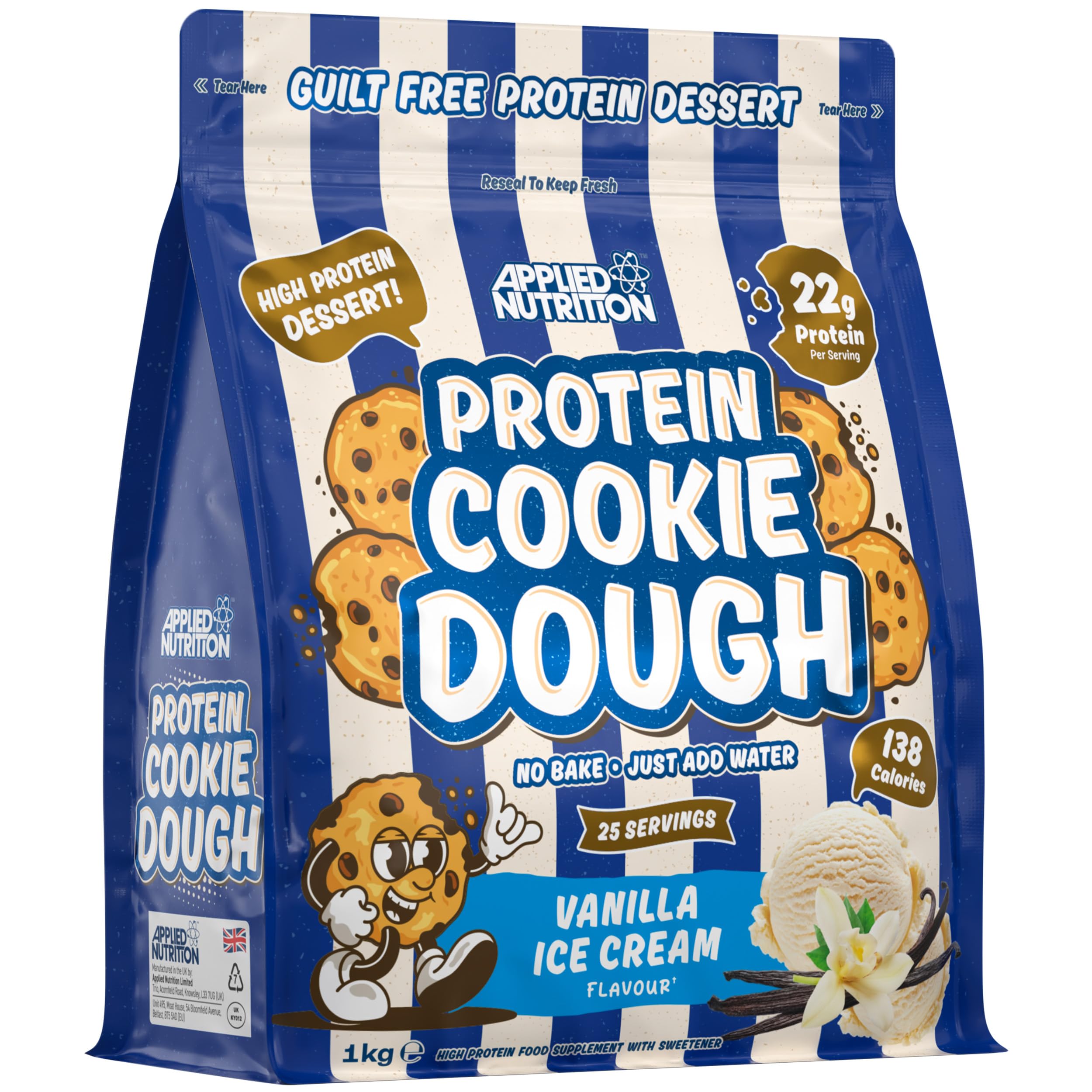 Applied Nutrition Protein Cookie Dough - High Protein Snack, 22g+ Protein, 1kg Pouch