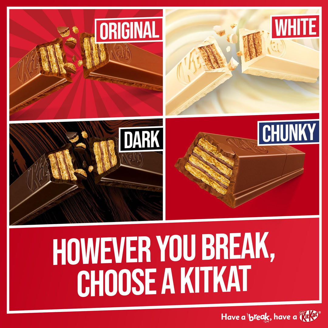 KitKat 2 Finger Dark Chocolate Biscuit Bars – 8 Pack (8 x 20.7 g) | Crisp Wafer & Smooth Dark Chocolate Snack