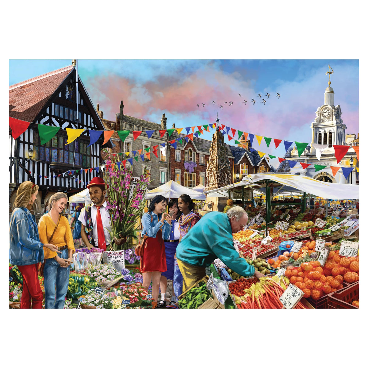 Falcon Saffron Walden Market 1000-Piece Jigsaw Puzzle - Adult, 68 x 49cm