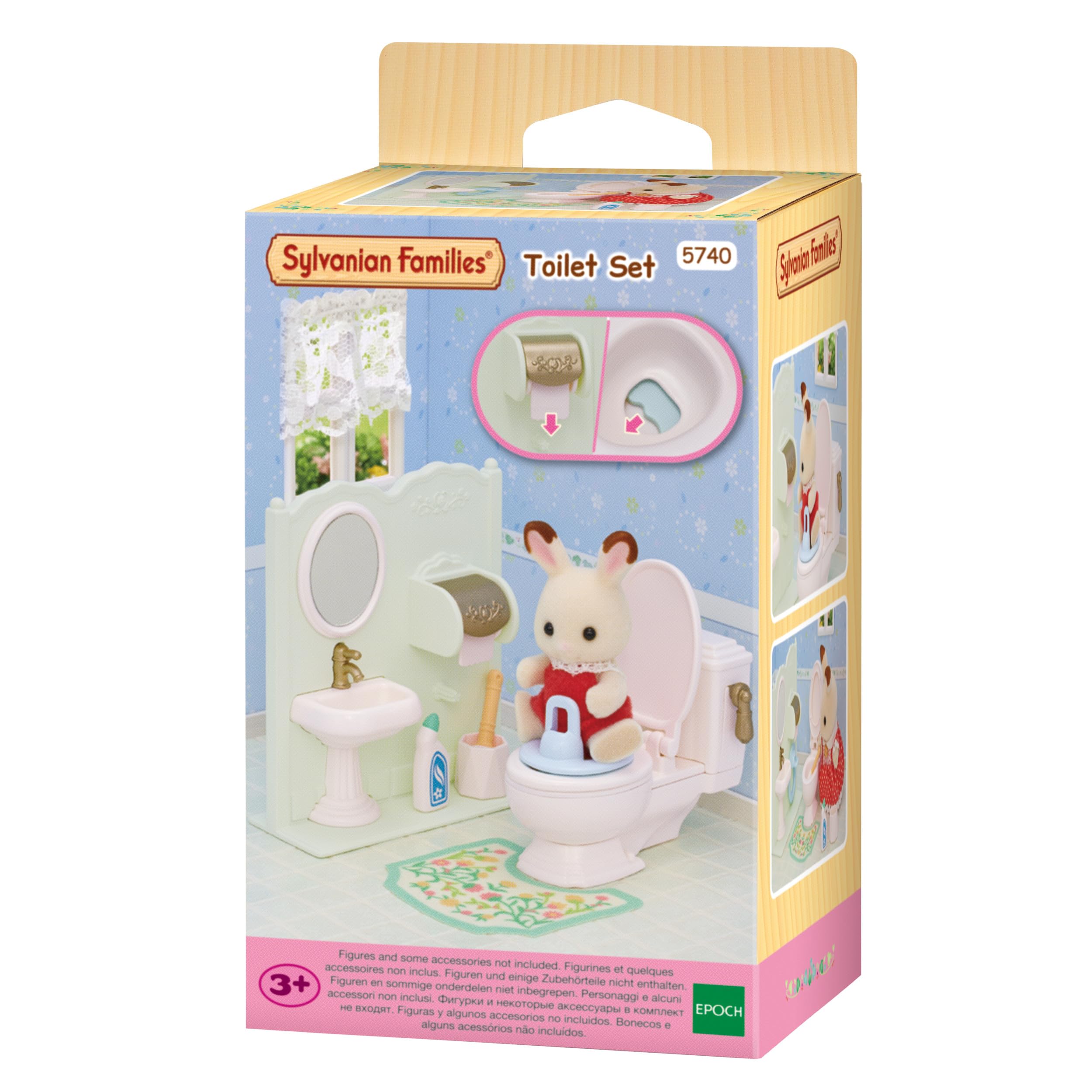 Sylvanian Families Toilet Set Dollhouse Playset Model 5740 for Ages 3+