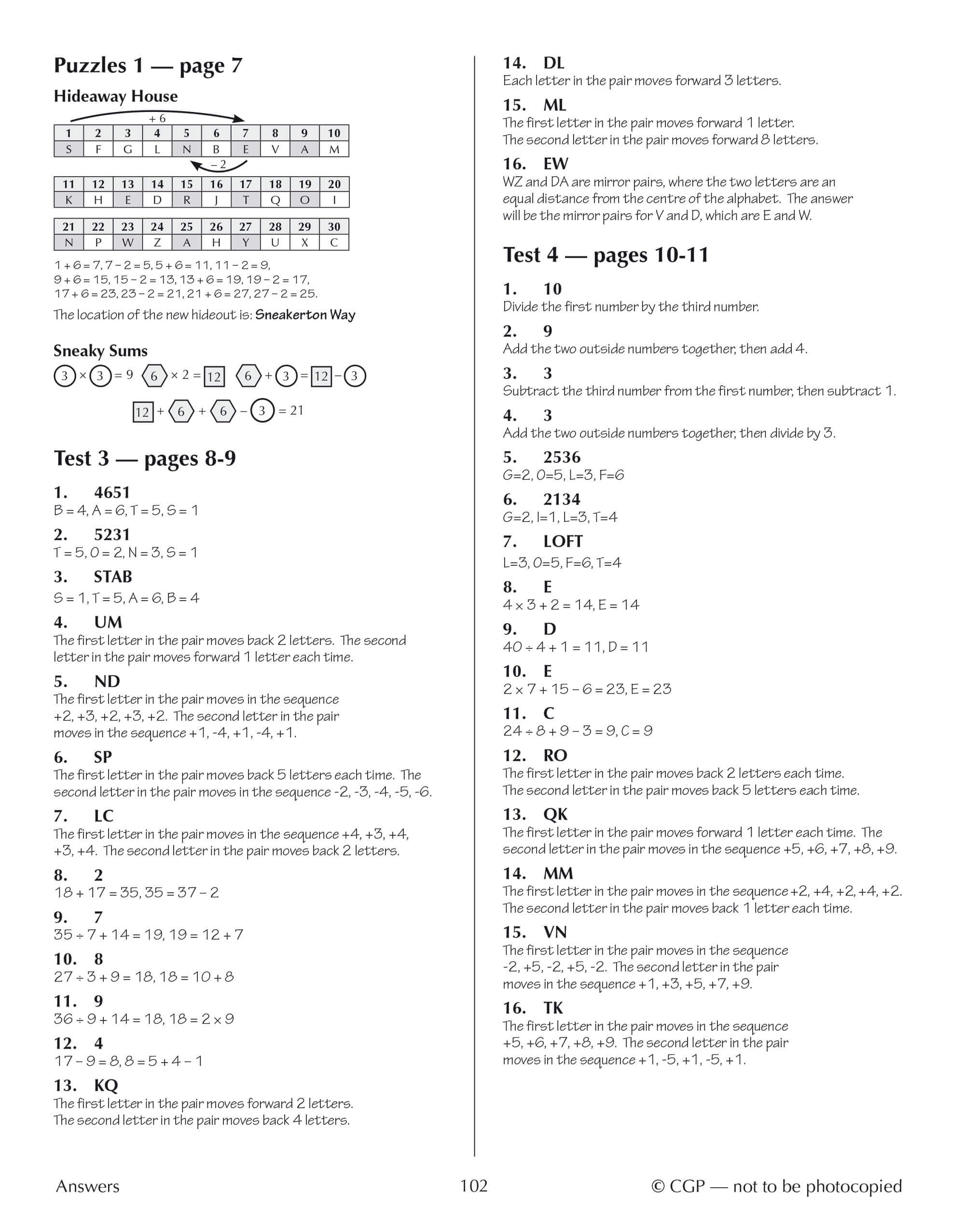 CGP 11+ GL 10-Minute Tests: Verbal Reasoning, Logic & Coding - Ages 10-11 | Paperback | 120 Pages 6
