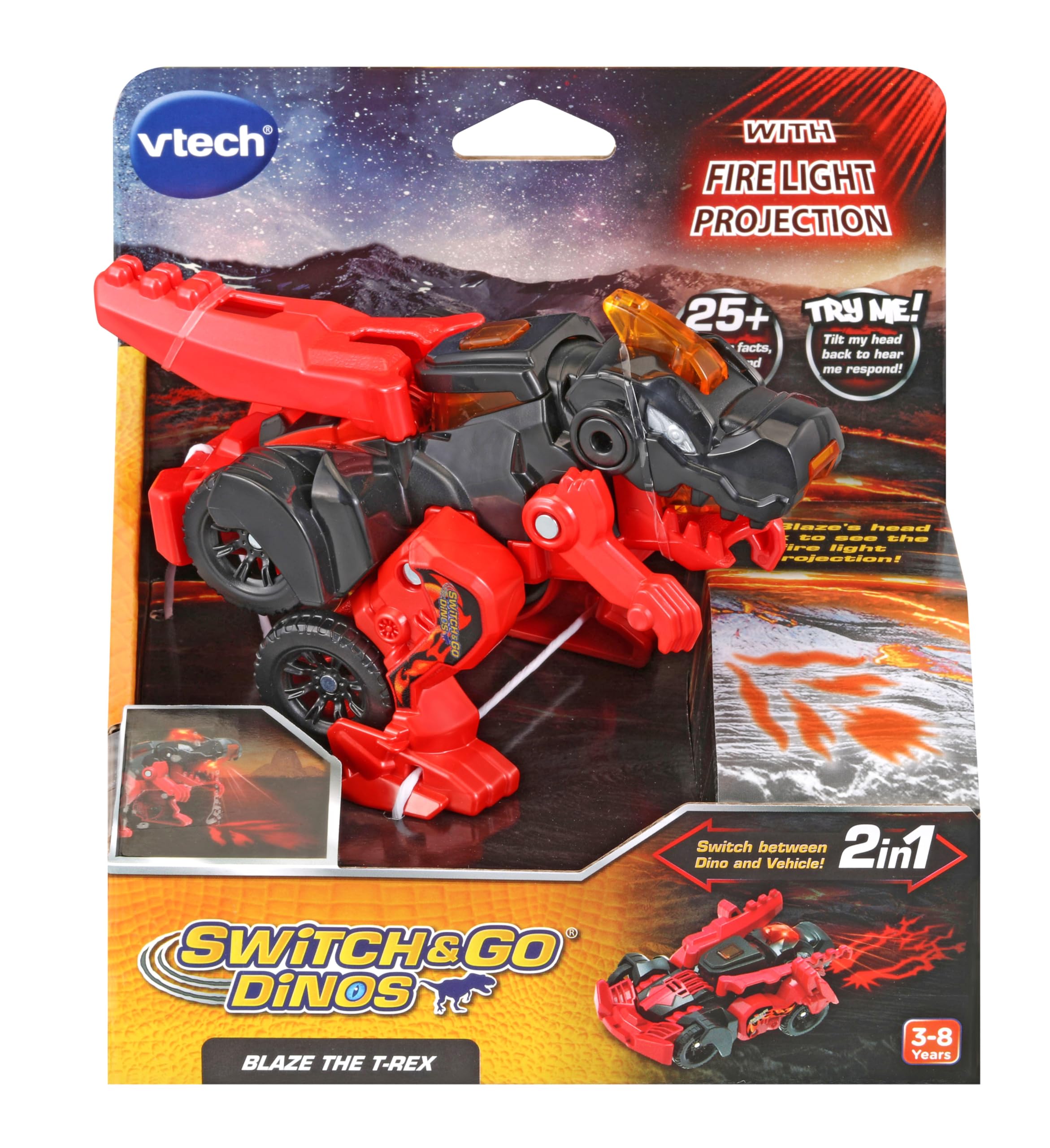 VTech Switch & Go Dinos Blaze the T-Rex - Ages 3+ | Interactive Toy | Multicolor 3