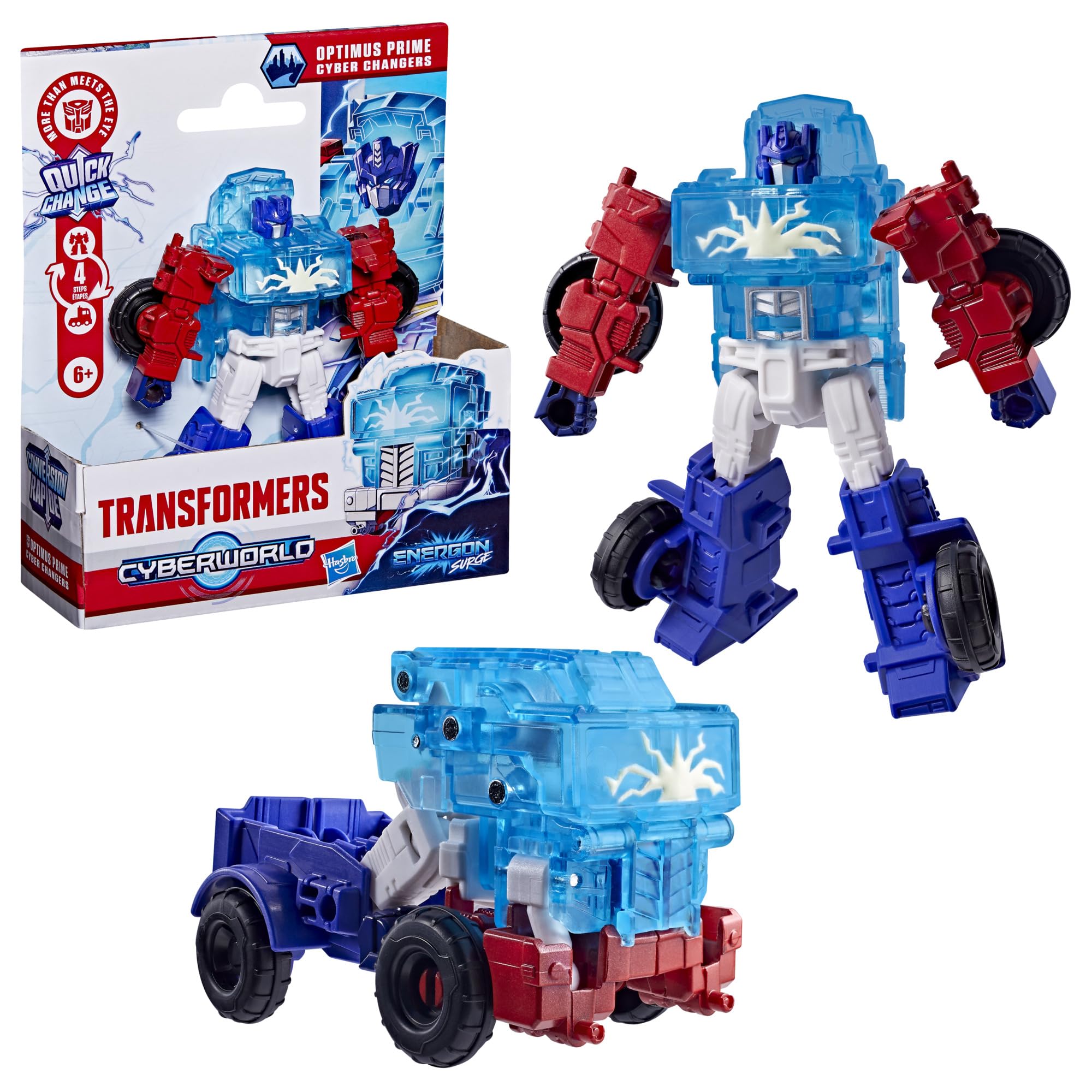 Transformers Optimus Prime Cyber Changers Energon Surge Action Figure | 4-Inch Robot 2
