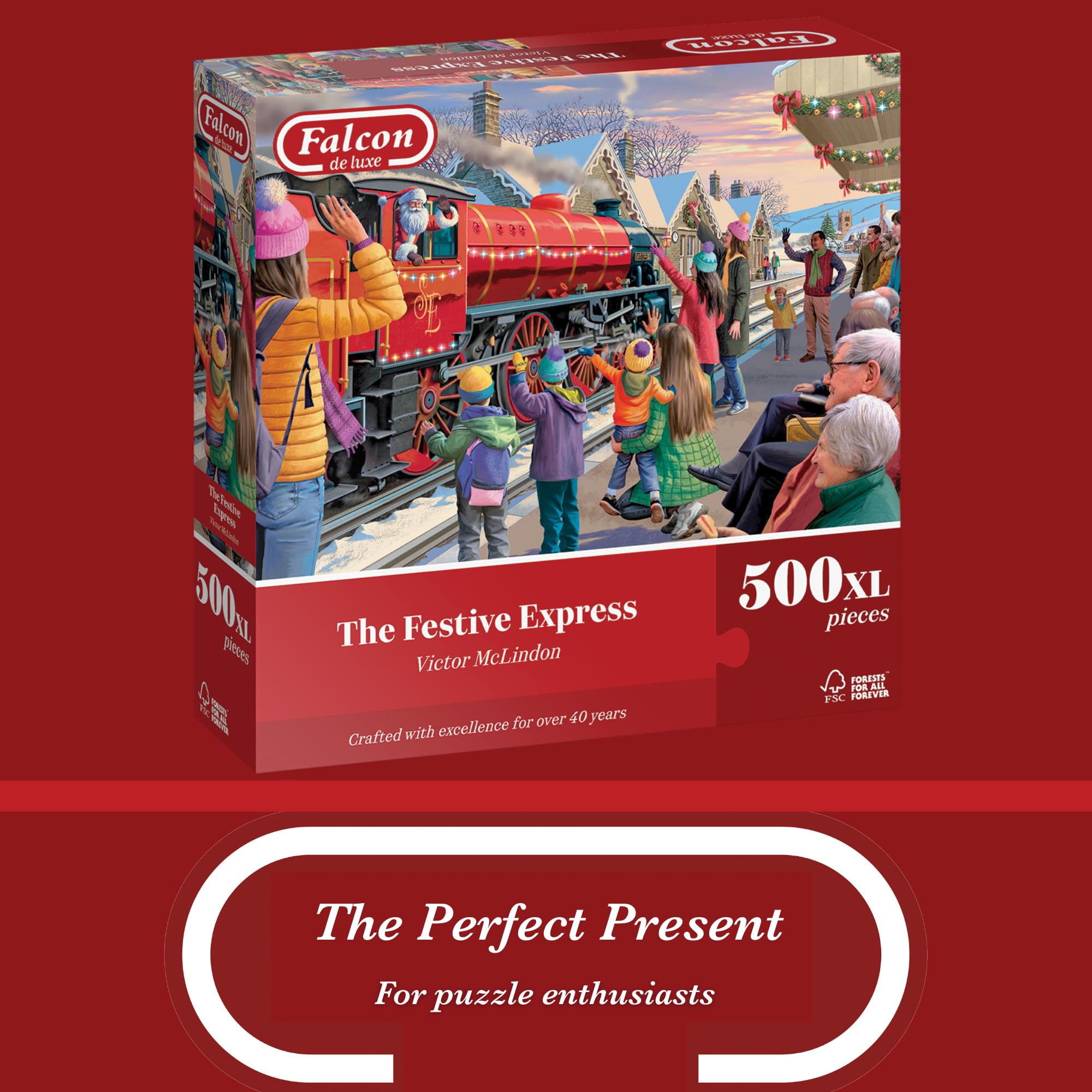 Falcon Festive Express - 500 XL Piece Christmas Jigsaw Puzzle for Adults 2