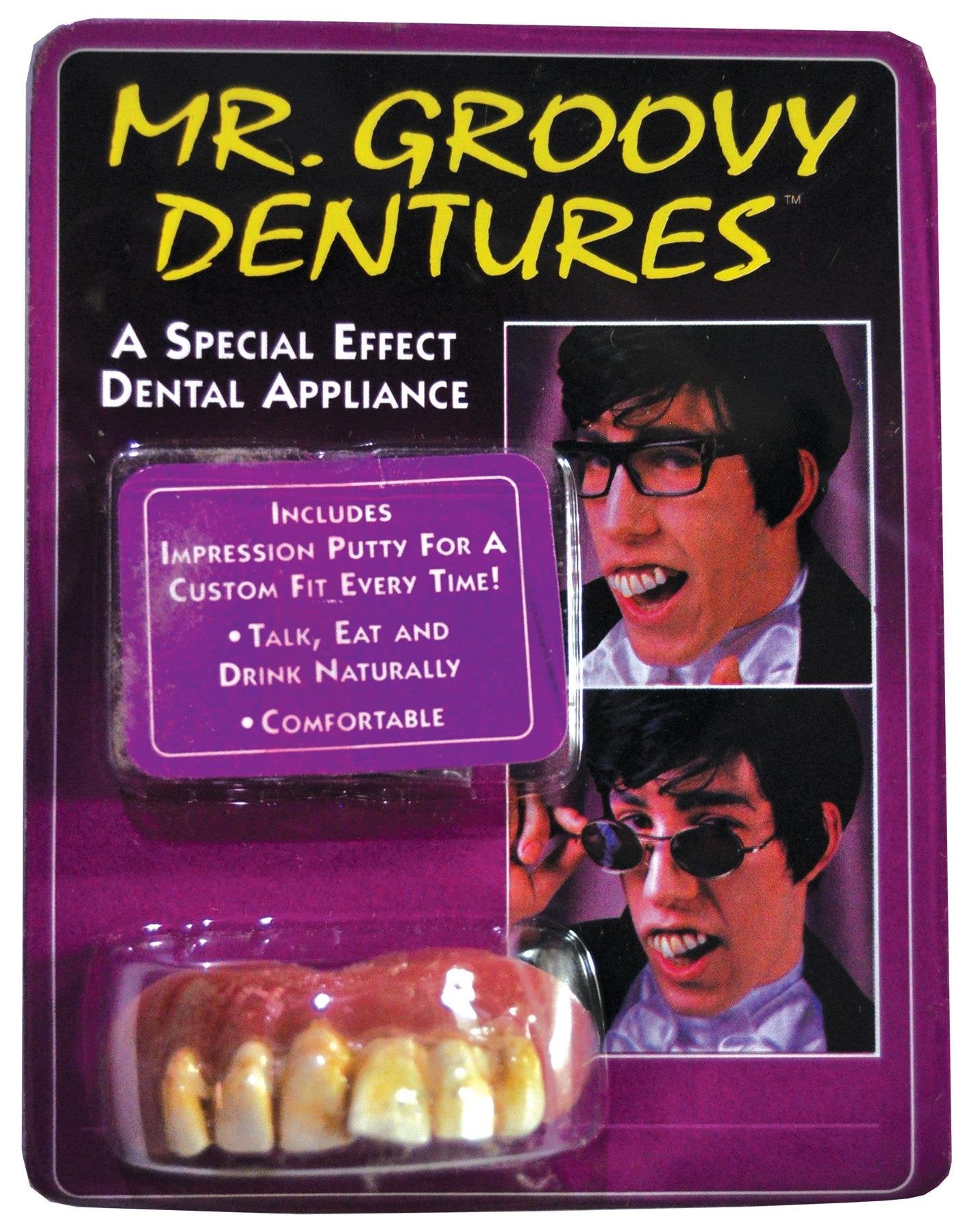 Rubies Mr Groovy False Teeth - Goofy Buck Teeth Accessory | Adult One Size