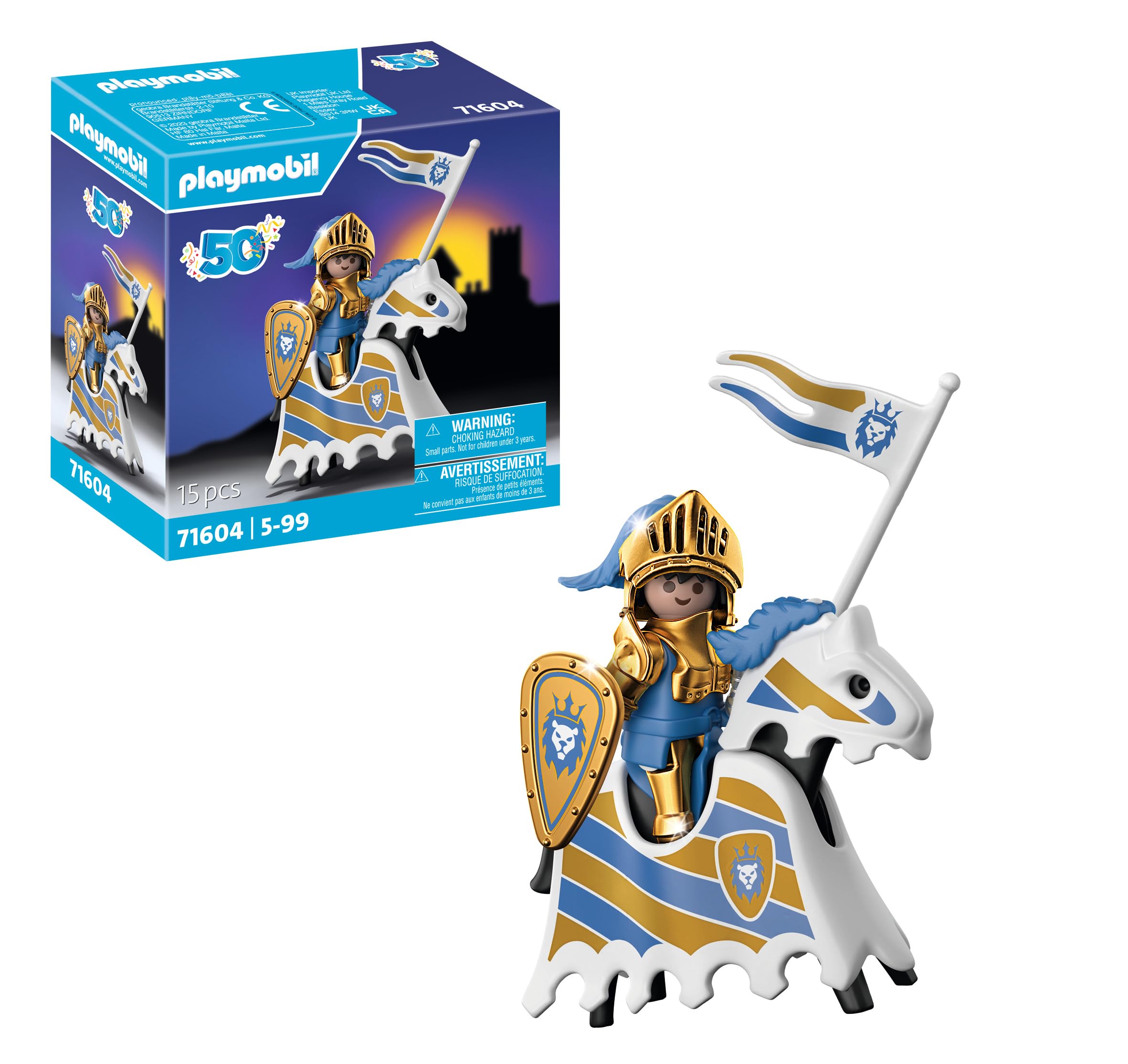 Playmobil 50th Anniversary Knight on Horseback Playset | Model 71604 | Ages 4+ 1