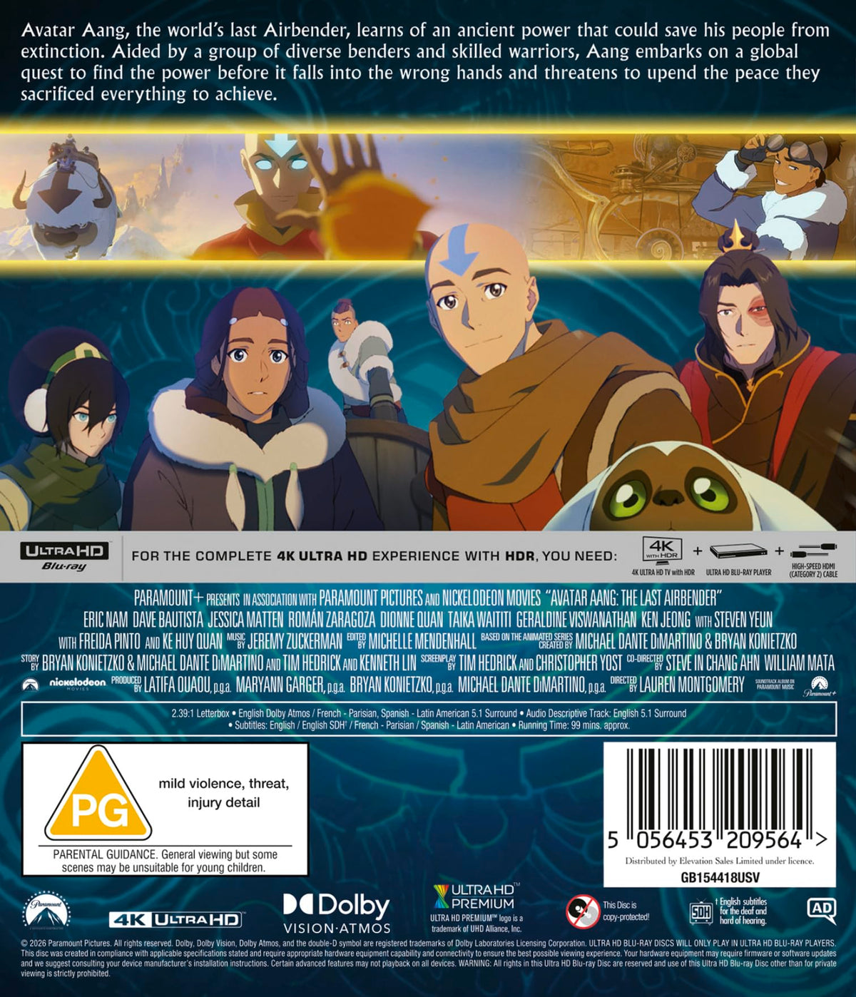 Avatar Aang: The Last Airbender [4K UHD Blu-ray]