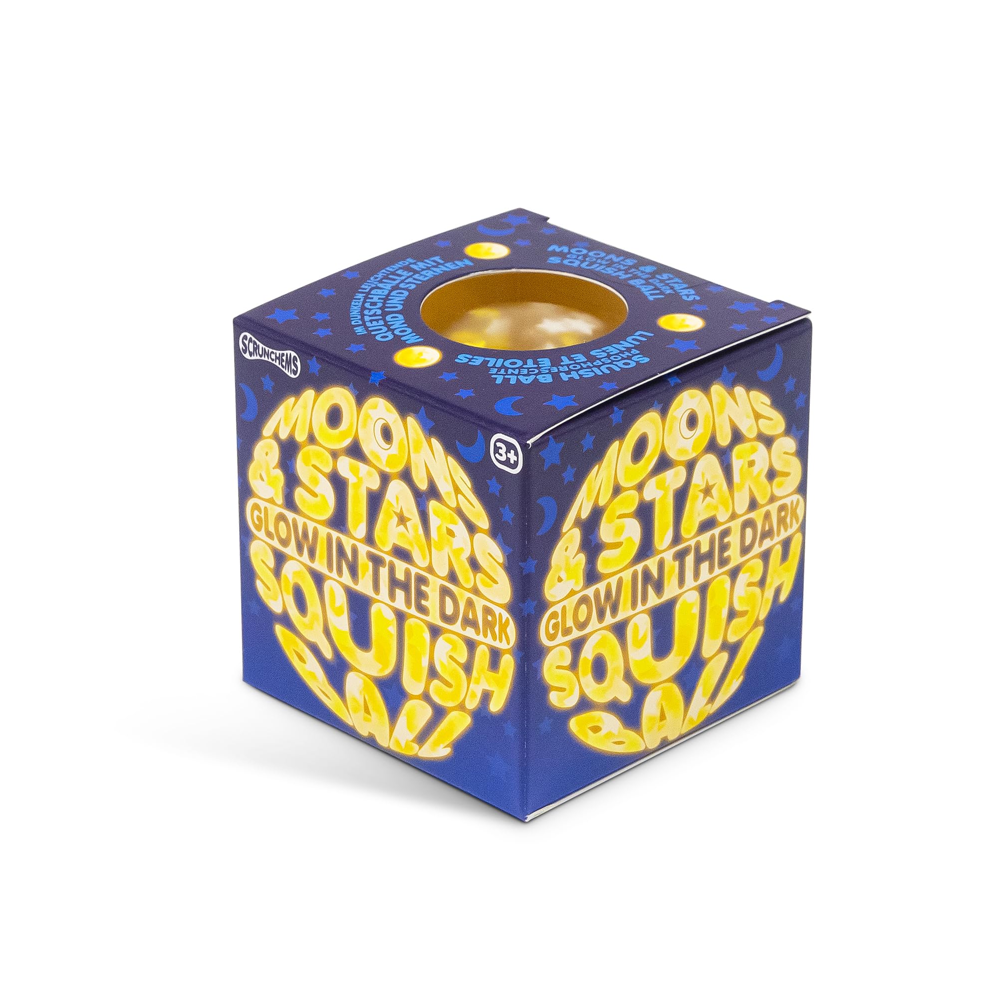 Tobar Scrunchems Moons and Stars Glow in the Dark Stress Squish Ball - 6cm Fidget Toy for Kids and Adults 2