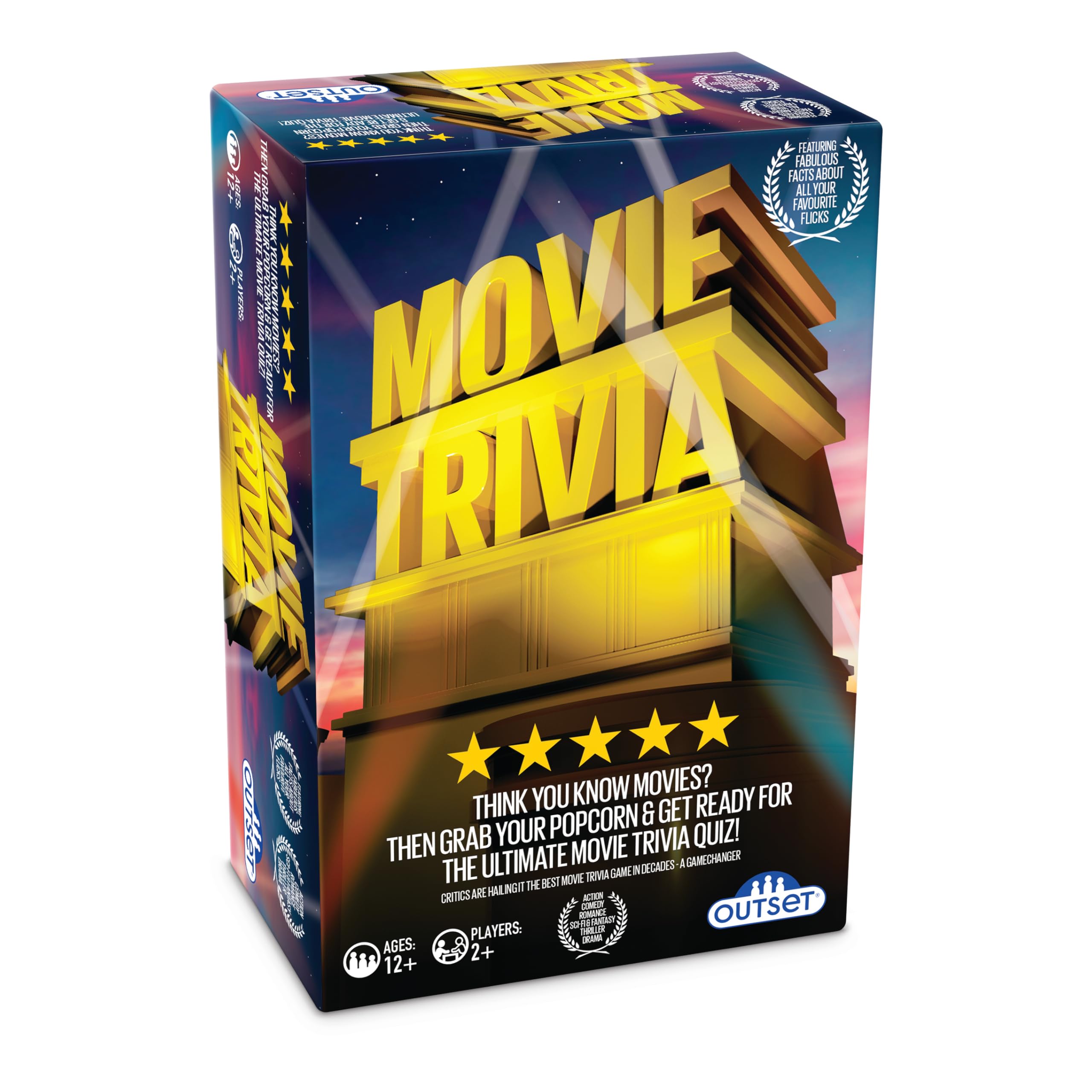Outset Media Movie Trivia Quiz Game – 800 Movie-Themed Questions Card Game 1