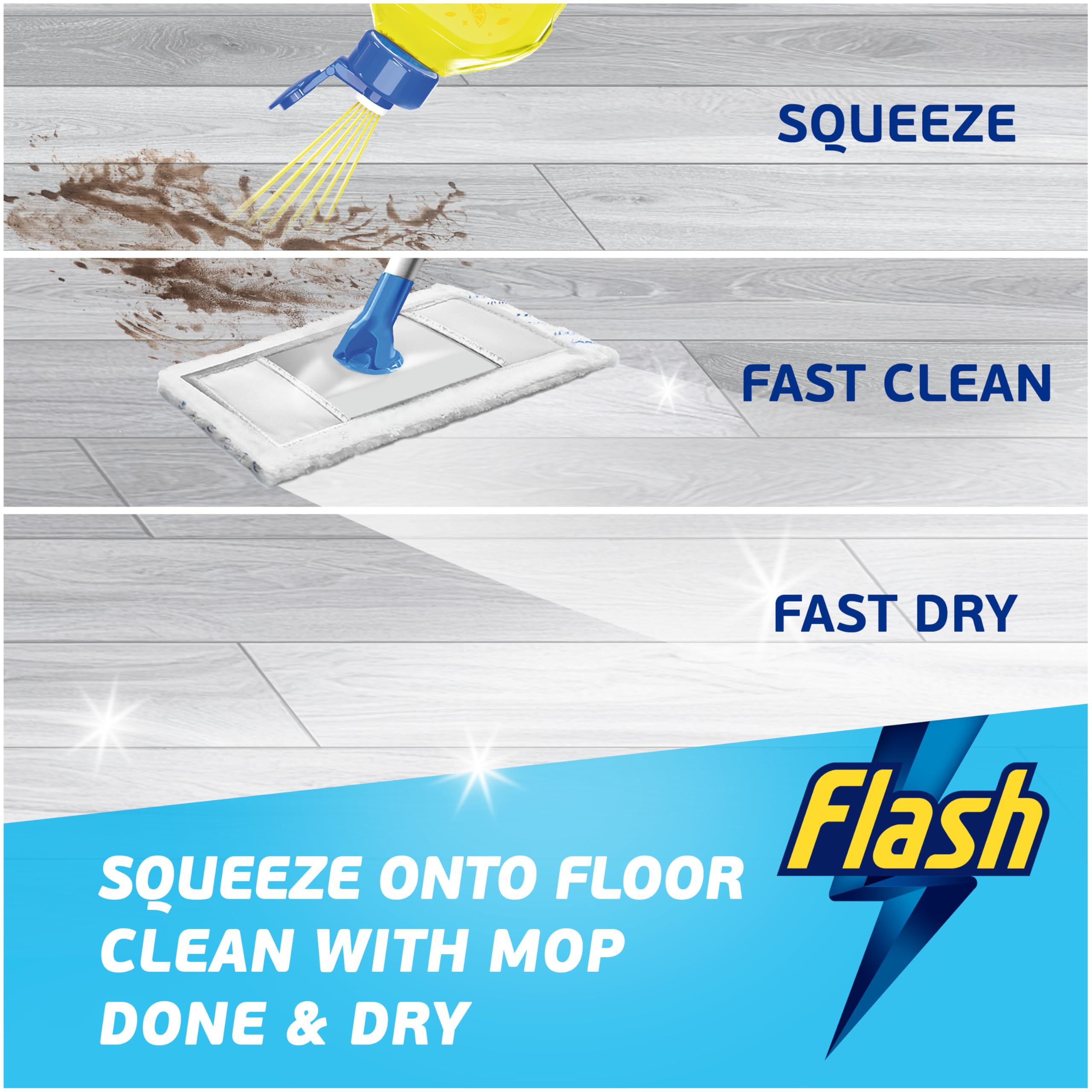 FLASH Direct to Floor All Purpose Floor Cleaner - Lemon Zest Scent | 2x800ML (1.6L Total) 3