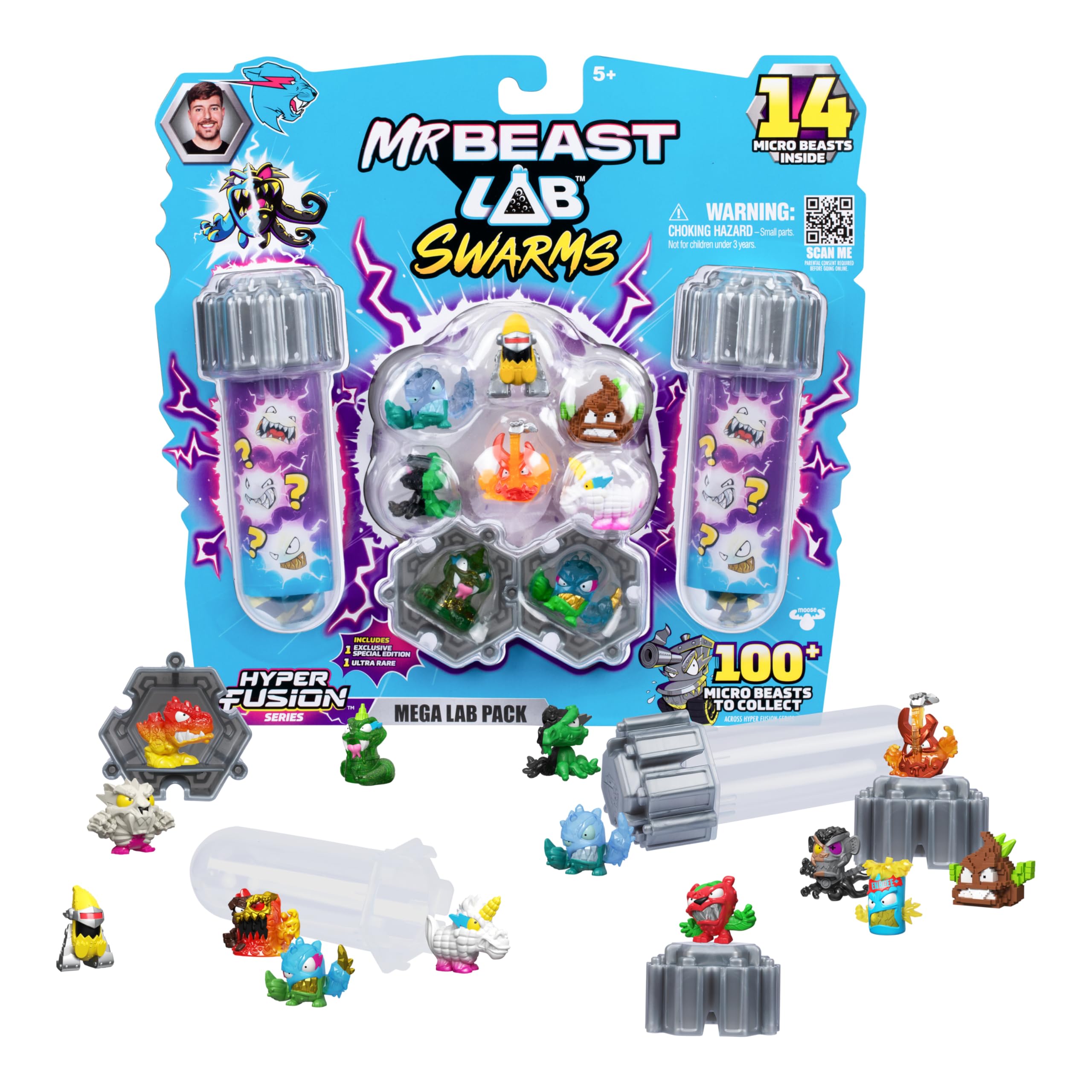 MRBEAST LAB Hyper Fusion Series Mega Lab Pack Action Figures | 14 Figures, 1-inch 1