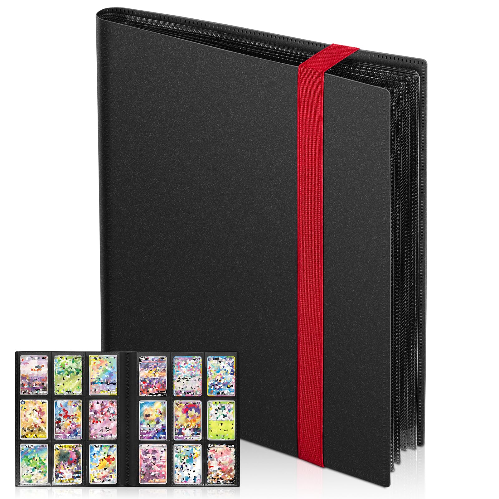 Euqvunn Trading Card Binder - 432 Pockets, Side-Loading, Archival Safe | Matte Black
