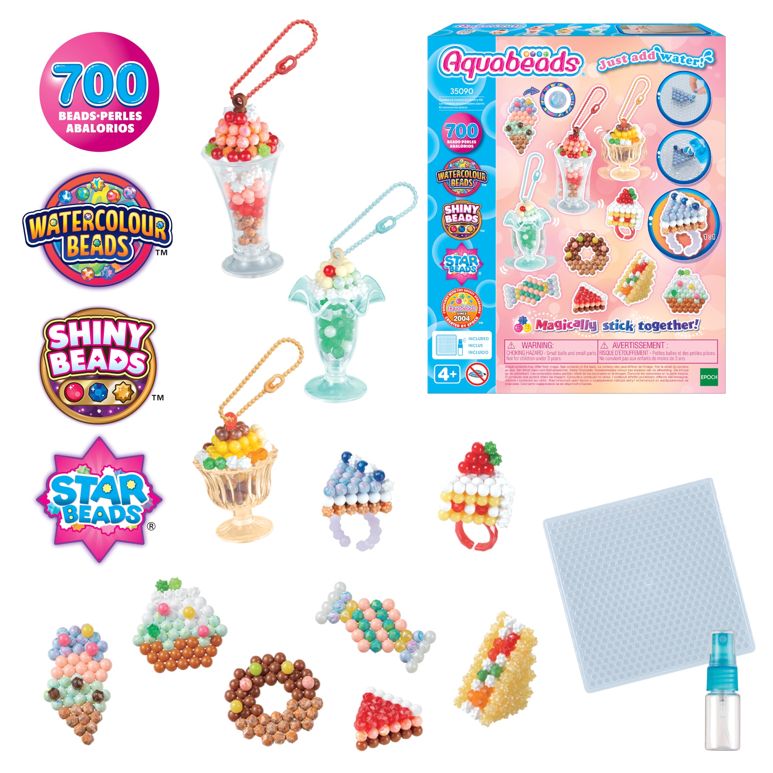 Aquabeads Sundaes & Sweets Accessory Kit 35090 | 700 Beads in 31 Colours | Ages 4+ 2