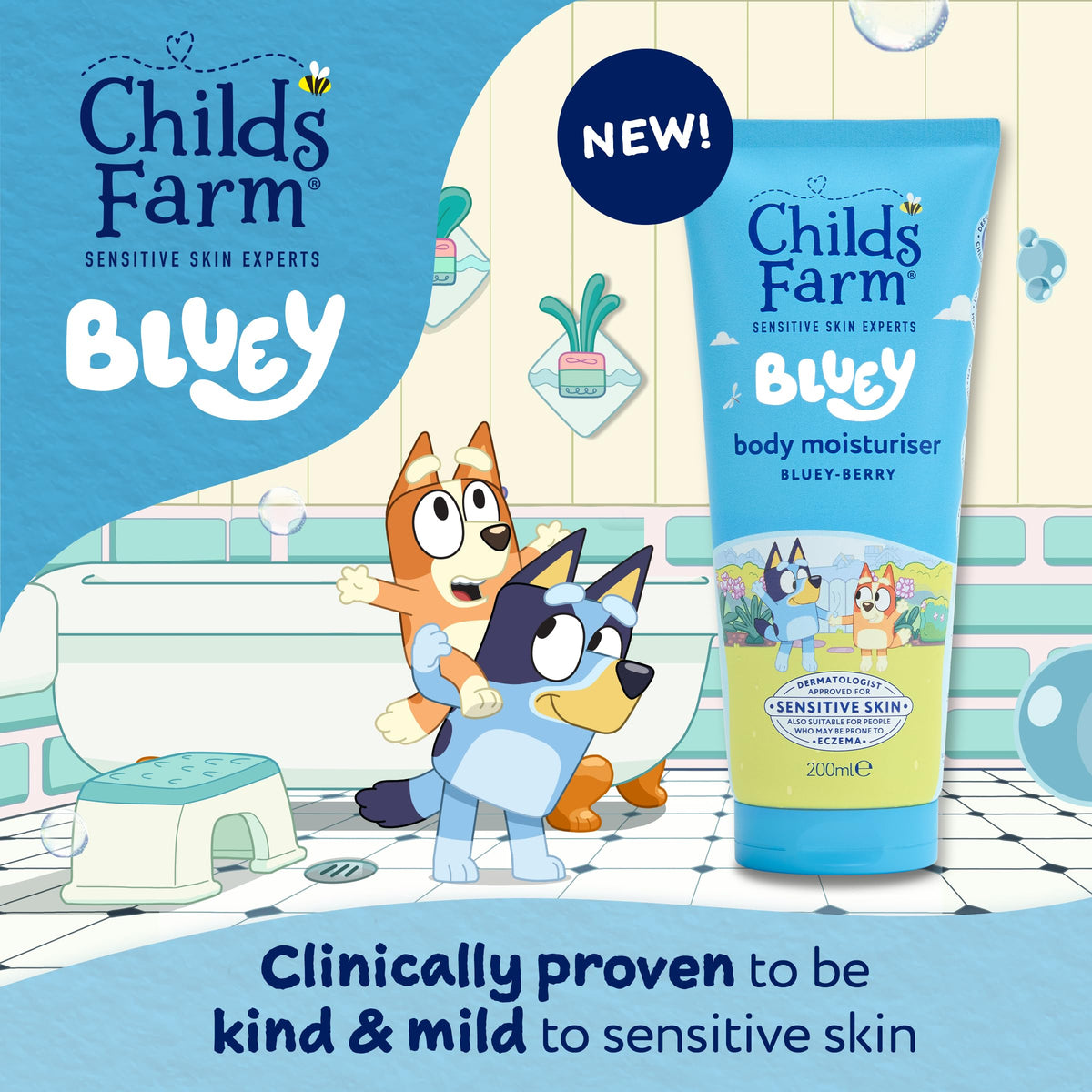 Childs Farm Bluey-Berry Moisturiser - 24 Hour Hydration | 200 ml | Suitable for Sensitive Skin