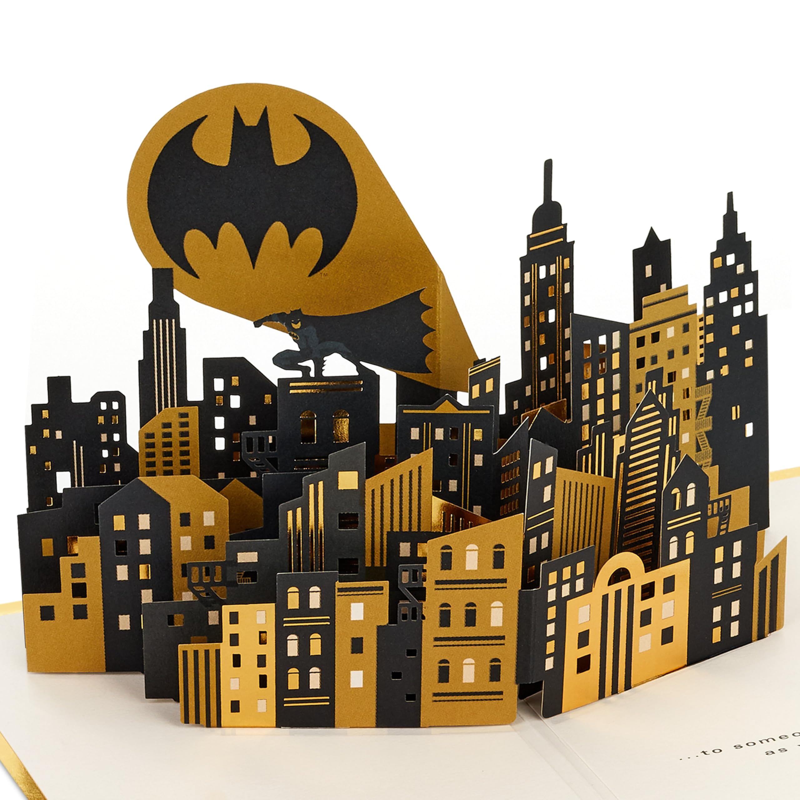 Hallmark Batman 3D Pop-Up Seasonal Card with Gold Foil Details | Birthday, Father's Day