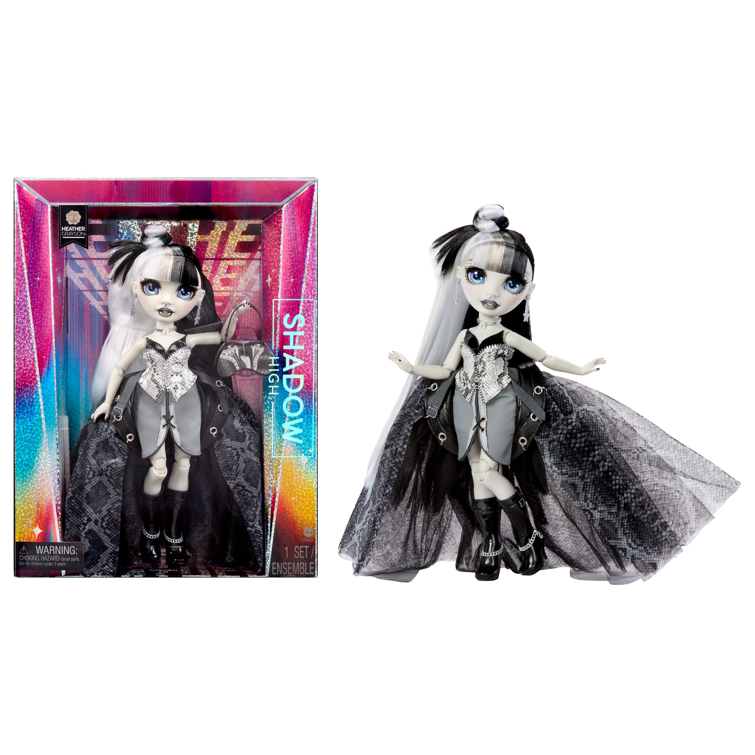 Rainbow High Heather Grayson Shadow High Fashion Doll - 28 cm Posable Doll with Luxe Outfit & Accessories 1