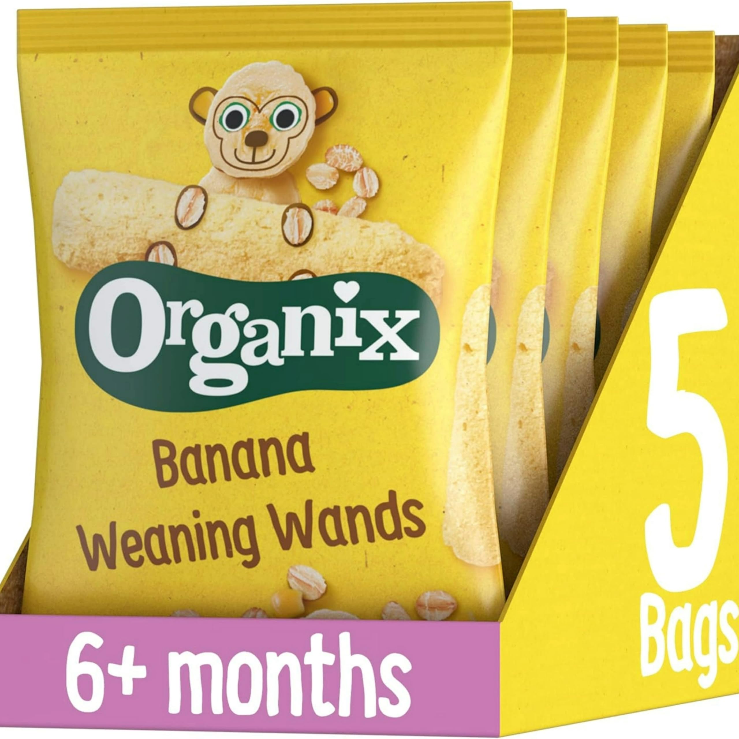 Organix - Banana Weaning Wands Organic Baby Snack 25g (Pack of 5) 1