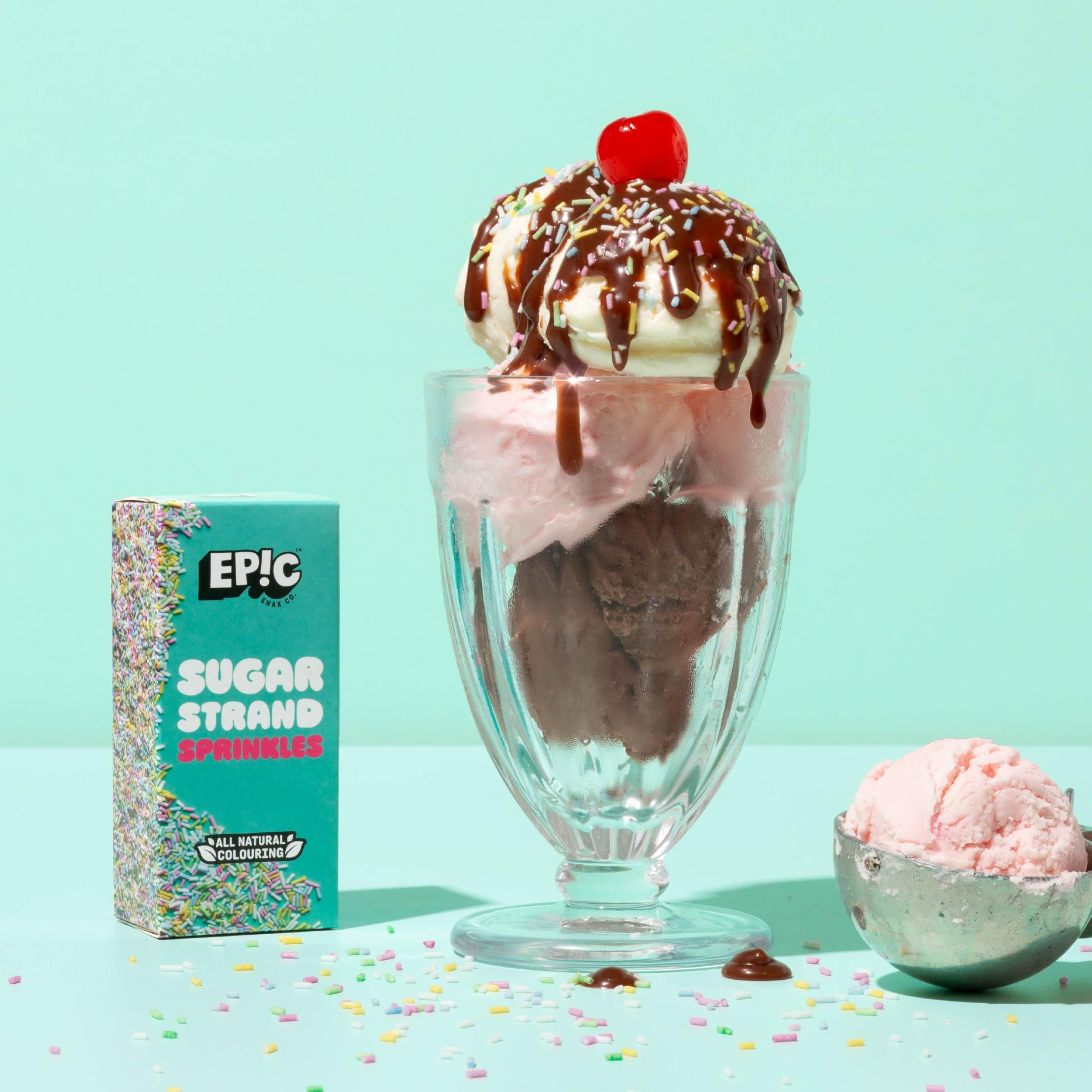 EPIC SNAX CO Sugar Strands Sprinkle Toppers - Classic Rainbow | 50g Box 5