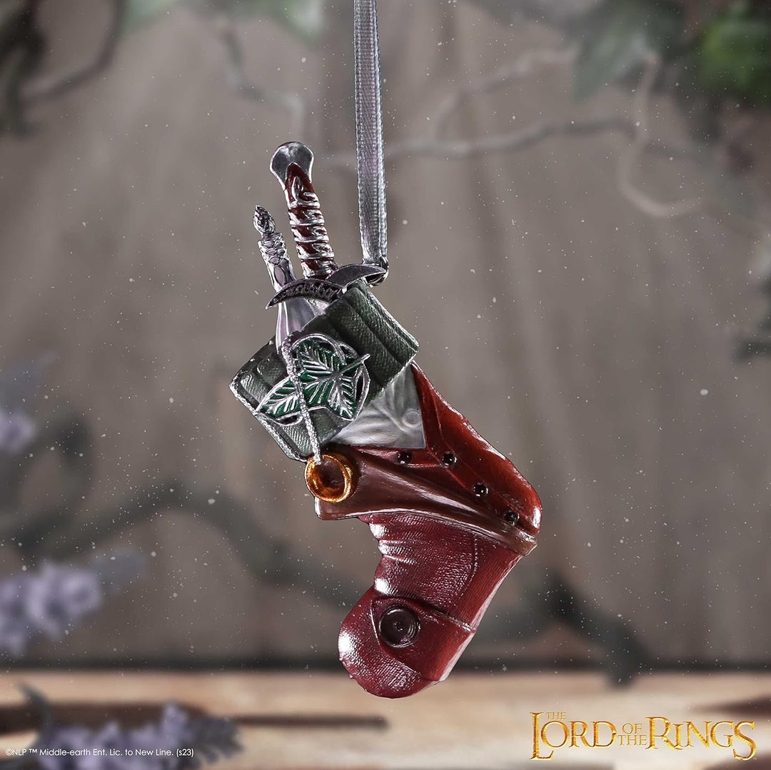 Nemesis Now Lord of the Rings Frodo Stocking Hanging Ornament 8.6cm, Resin, Officially Licensed Collectible