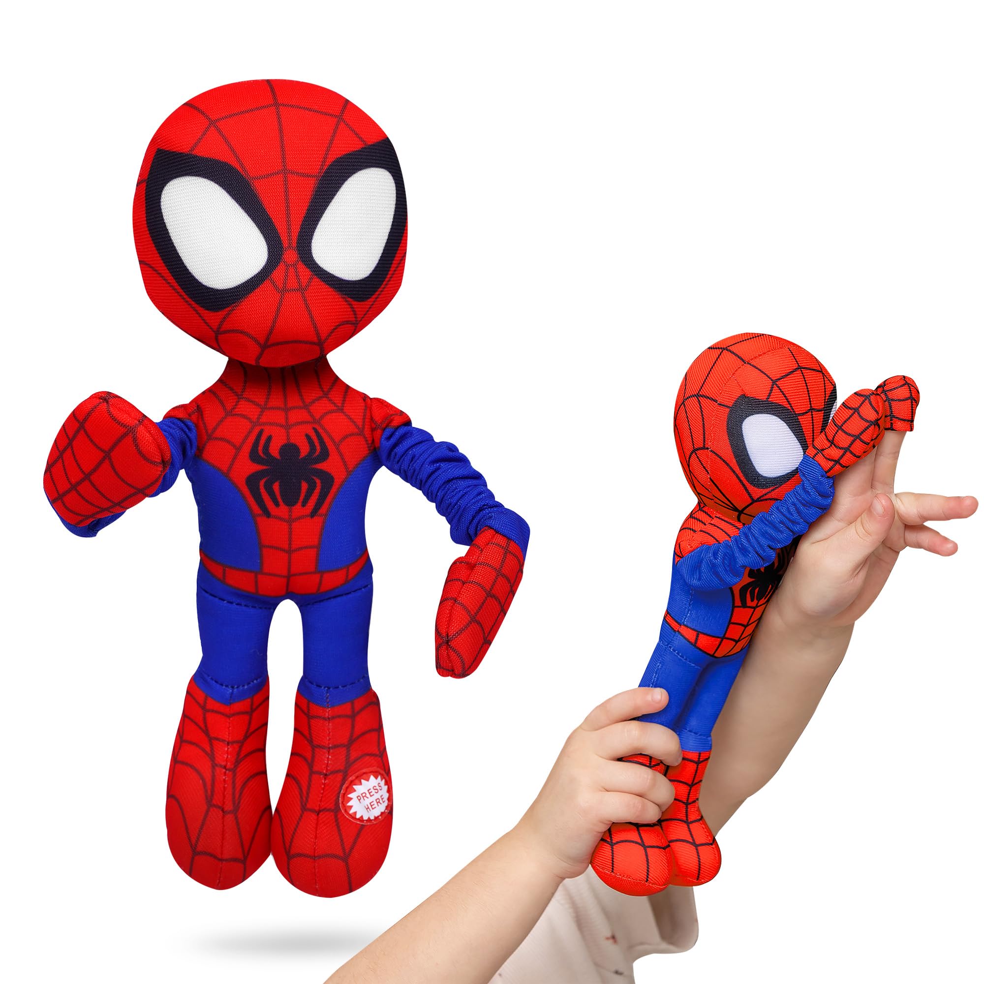 Marvel Spidey and His Amazing Friends Slingshot Plush Spider-Man Toy - Stretchable Arms for Web-Slinging Fun 7
