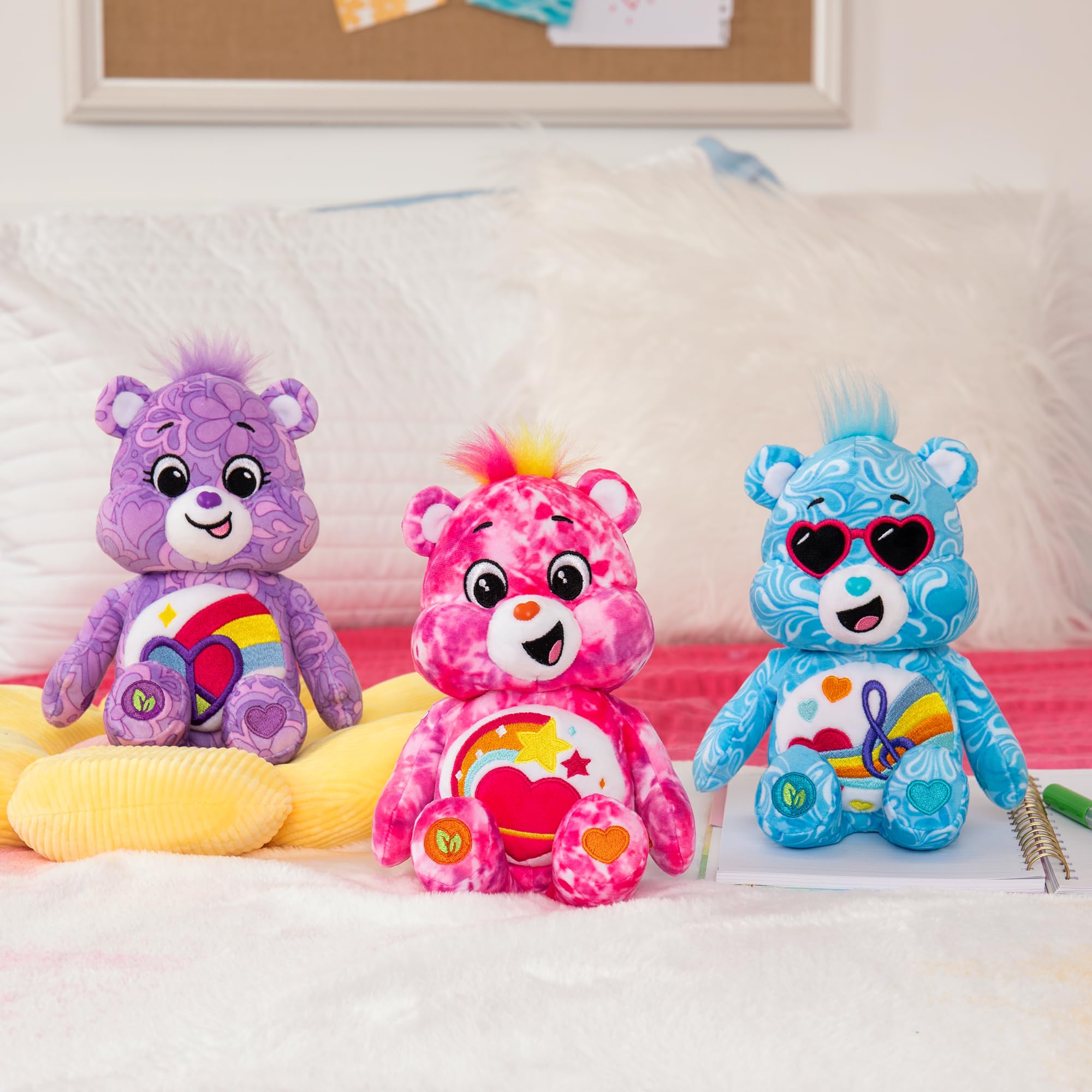 Care Bears Blissful Heart Bear 22cm Bean Plush - Soft Cuddly Toy for Kids 13