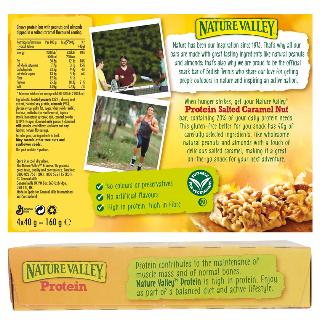 Nature Valley Protein Salted Caramel Nut Gluten Free Cereal Bars 12 x 40g