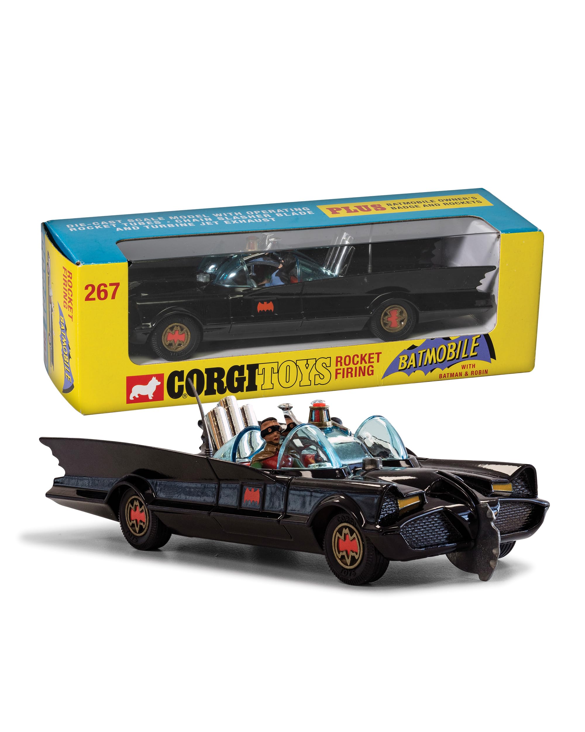 Corgi RT26701 Diecast Model Batmobile with Batman and Robin | Metal Construction | Black 1