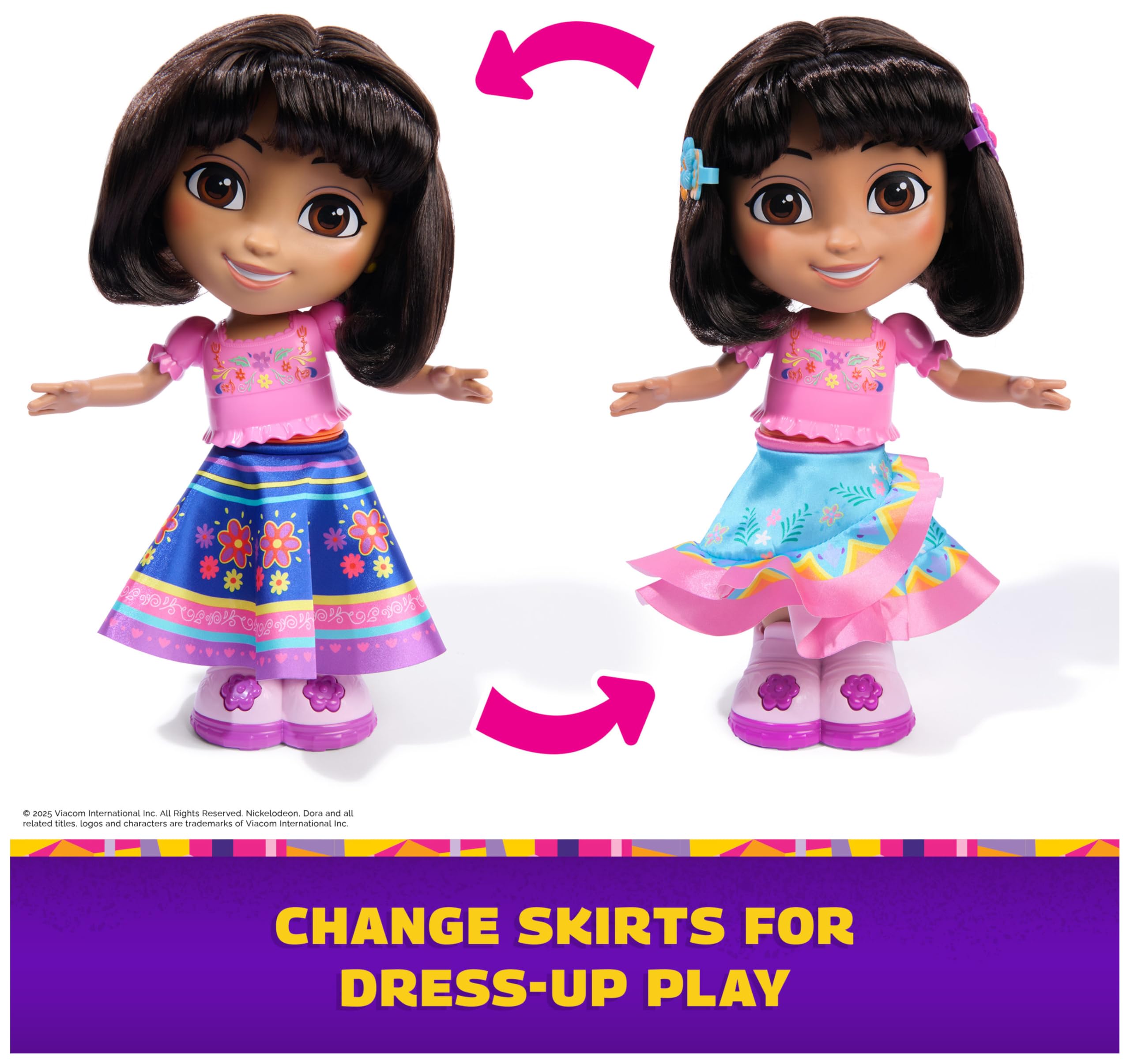 DORA Dance with Me Dora Interactive Dancing Doll | Bilingual | Ages 3+ | 13.97 in 7