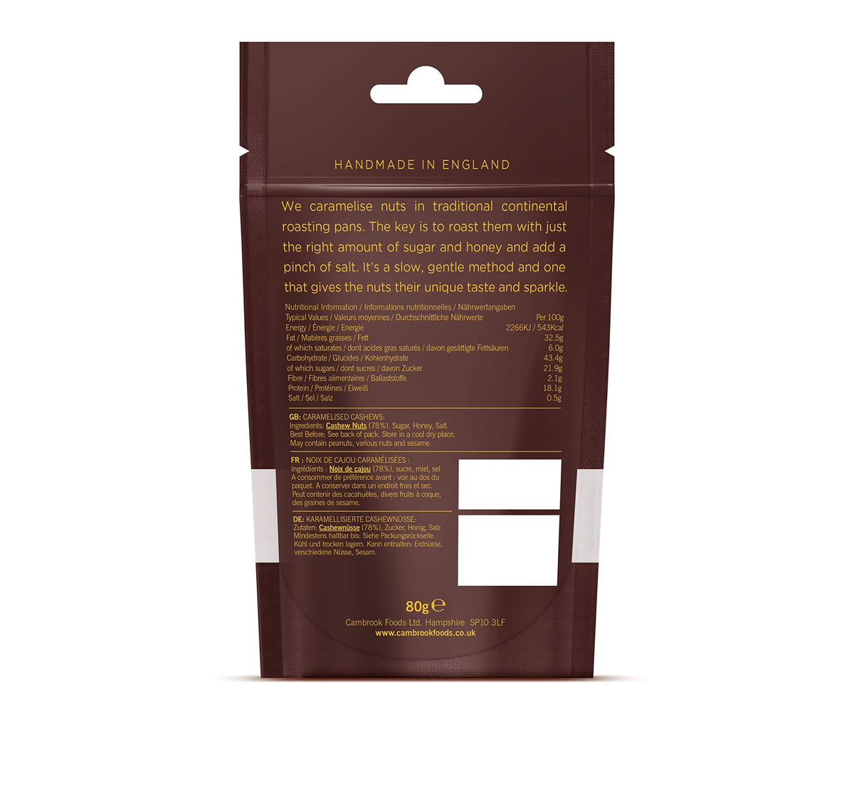 C Cambrook Extraordinary Nuts Caramelised Cashews - 80 g, Pack of 3