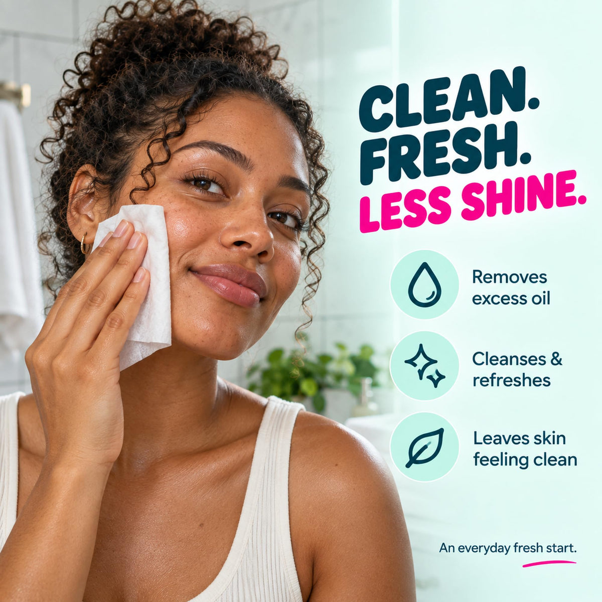 T-Zone Tea Tree & Witch Hazel Biodegradable Cleansing Wipes - Pack of 25 | Makeup Removal | Exfoliating 7