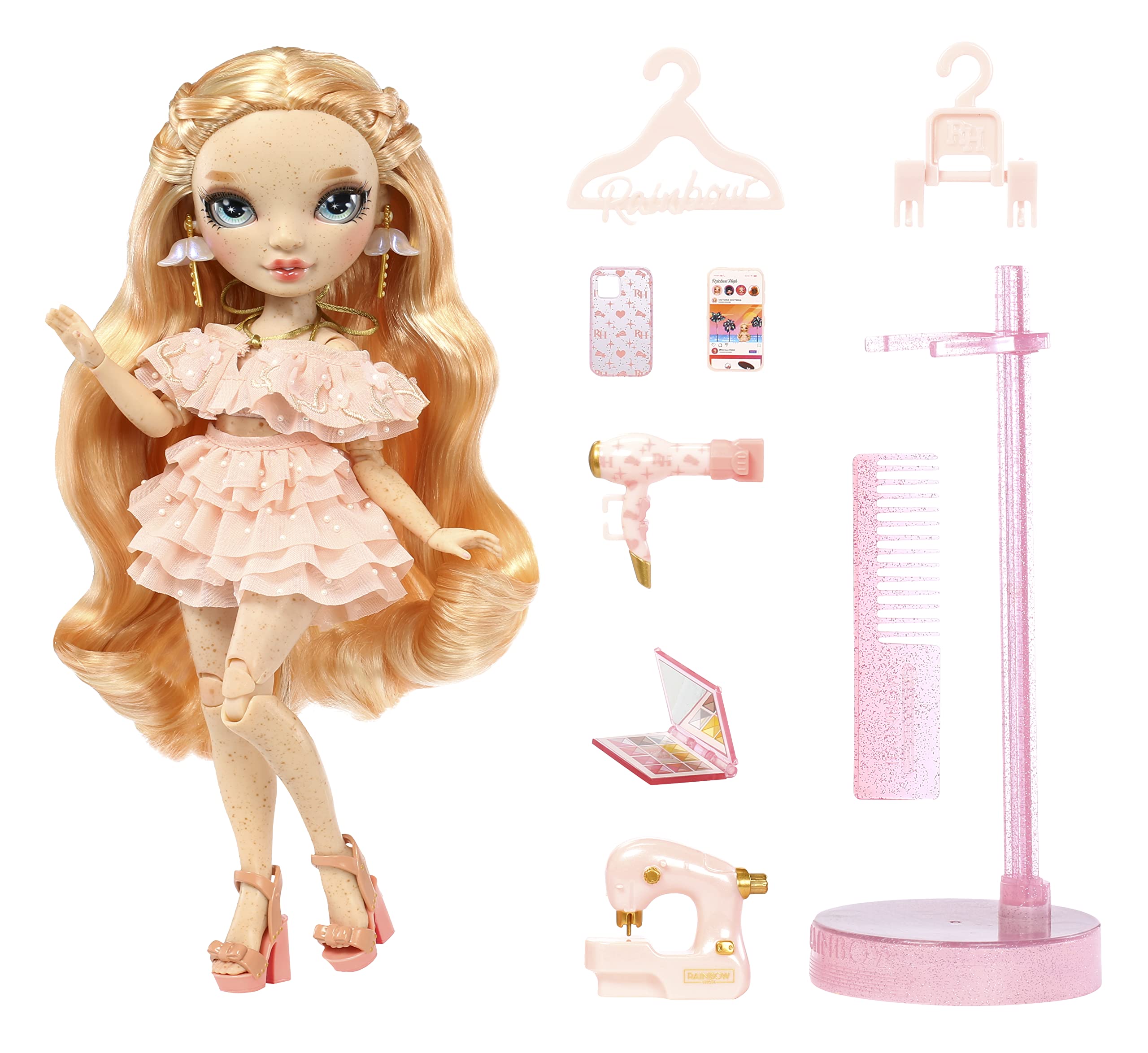 Rainbow High Victoria Whitman Fashion Doll - Light Pink Outfit & 10+ Accessories | 12 Inches Tall 2